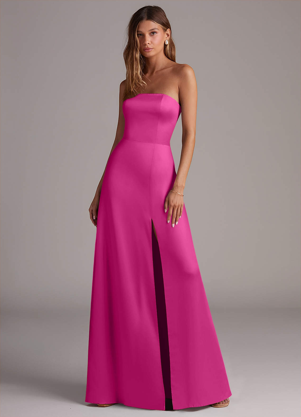 blue dress for baby girl FUCHSIA CUT OUT Satin Maxi Dress main image 0