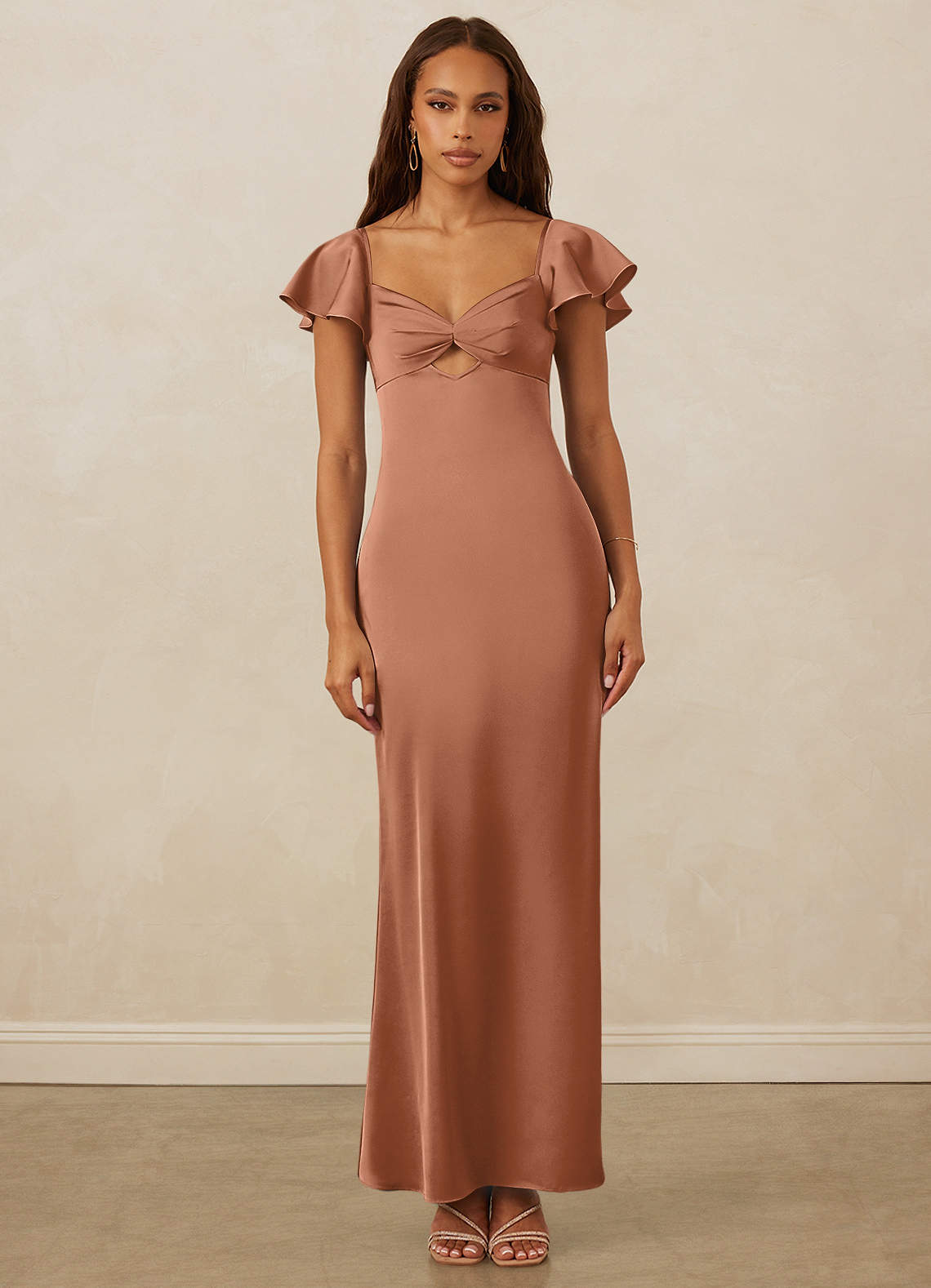 Christian Siriano Bridal for Azazie 1005 Bridesmaid Dresses Bronzer Sheath Sweetheart Neckline Stretch Satin Dress image1