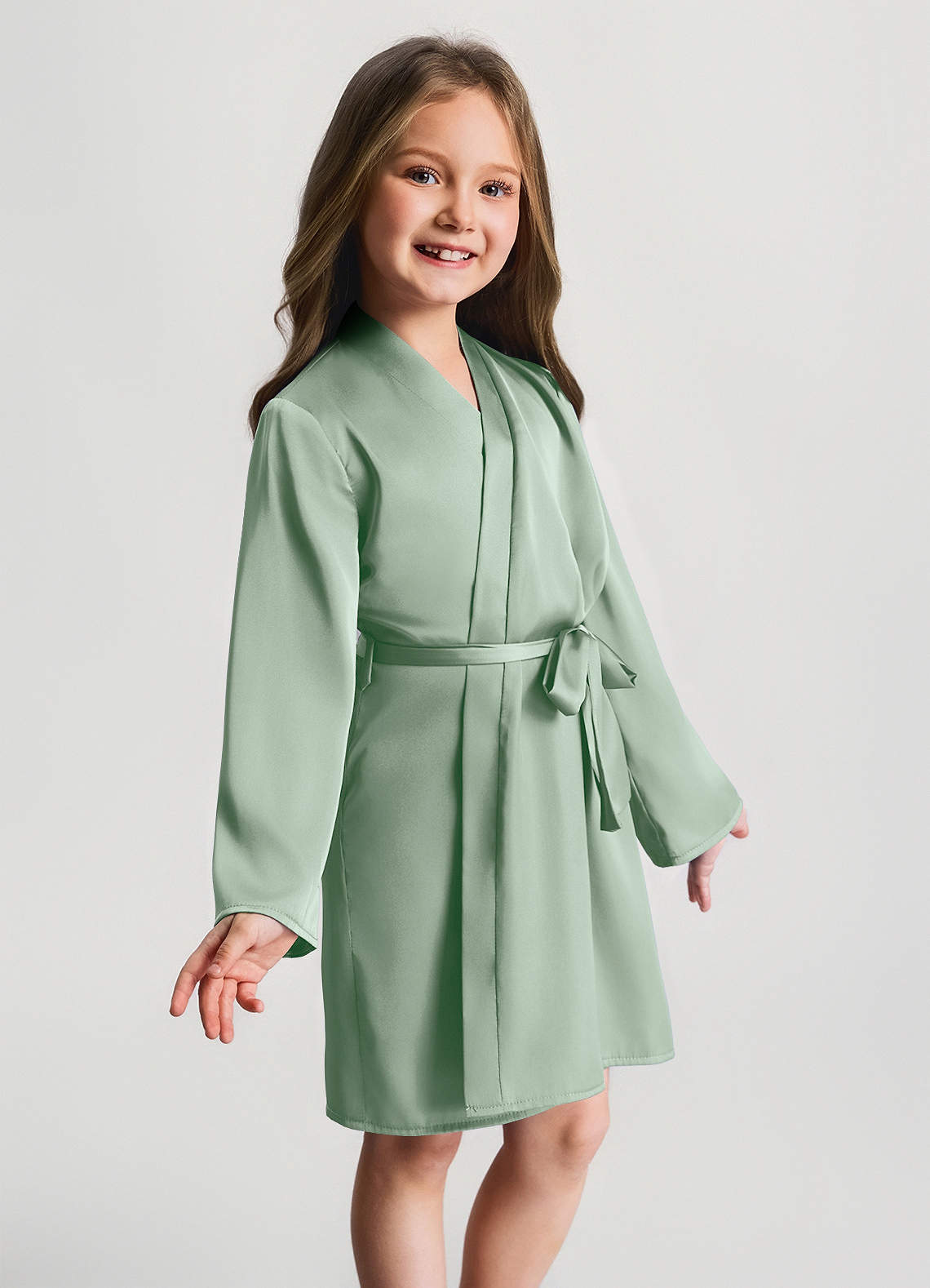 front Bata de satén para niñas