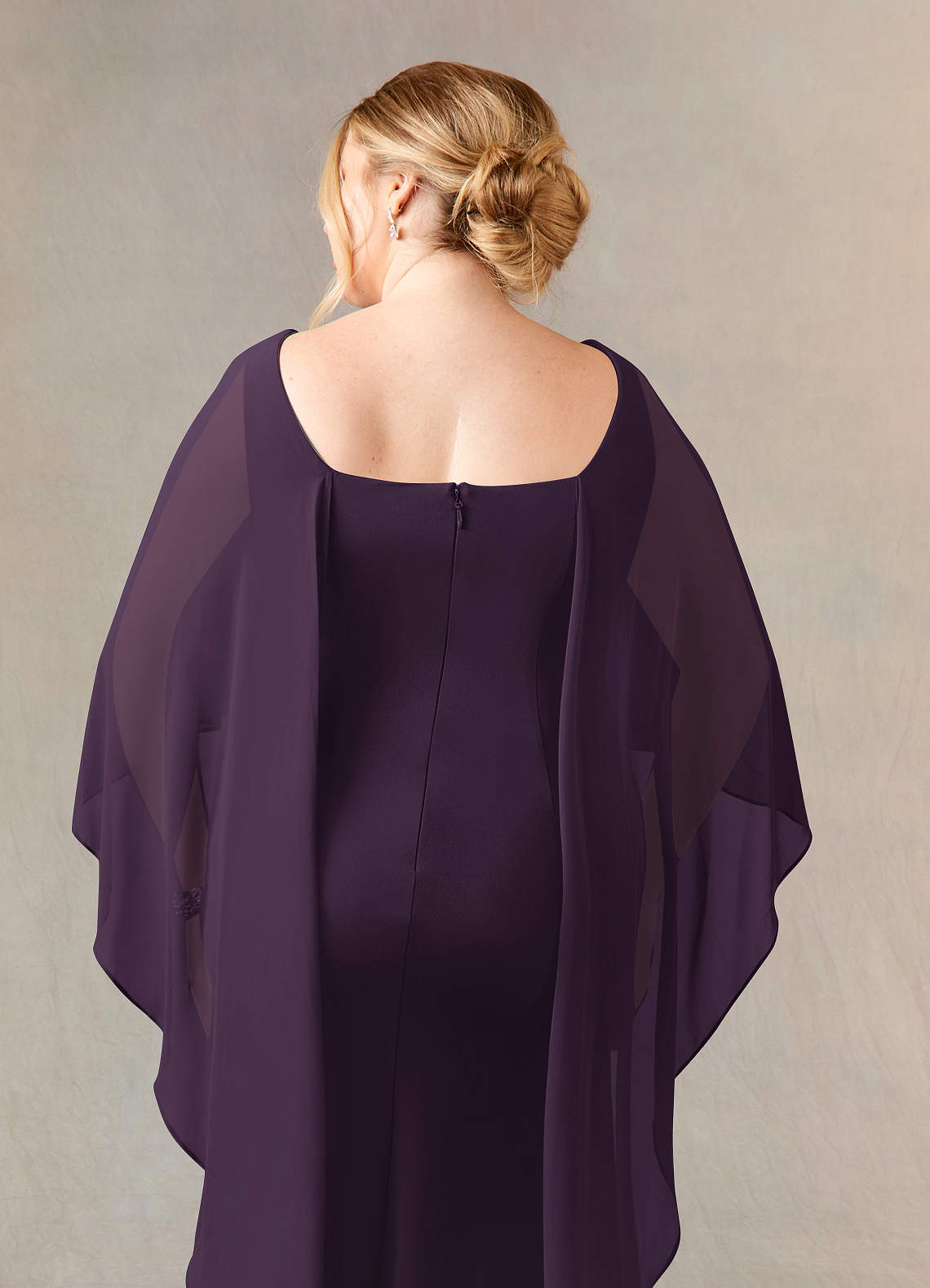 Azazie Dion Mother of the Bride Dresses Plum Sheath Scoop Stretch Crepe Dress image12
