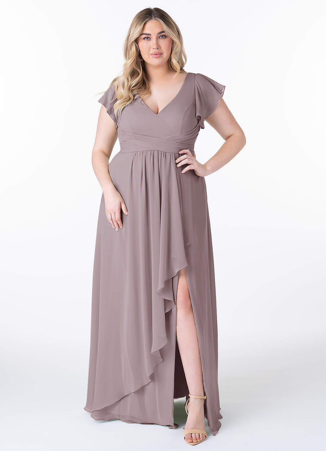 Azazie Omari Bridesmaid Dresses Dusk A-Line Chiffon Dress image1