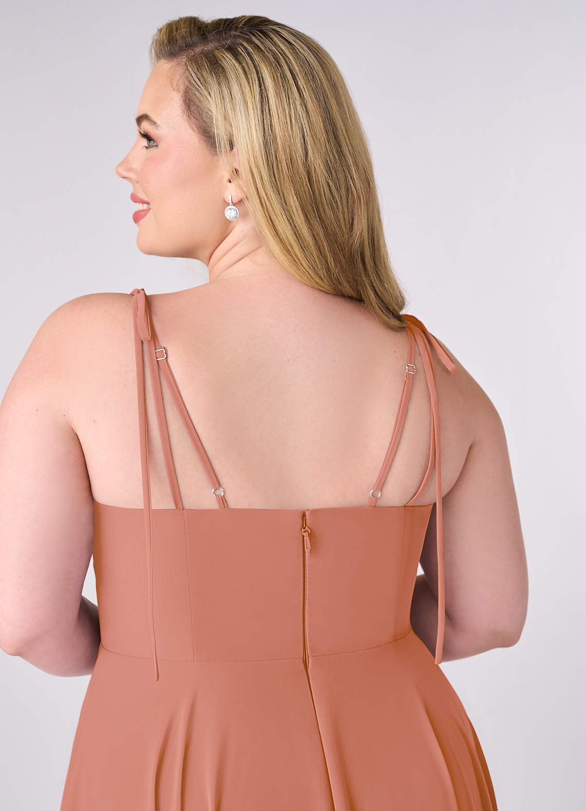 Barbie ♥ Azazie Bridesmaid Dresses V-neck Chiffon Tiered A-line Dress image9