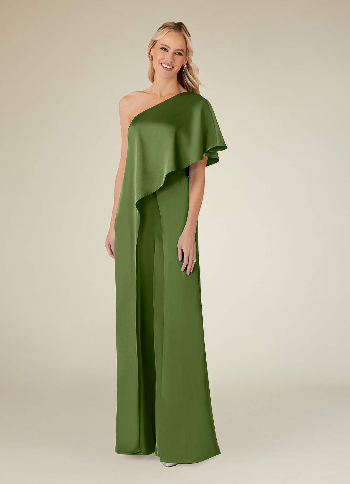 Azazie Hagretta vestidos de madre de la novia Vestido de Enebro de Satén Elástico de Mono/Traje de pantalón image2