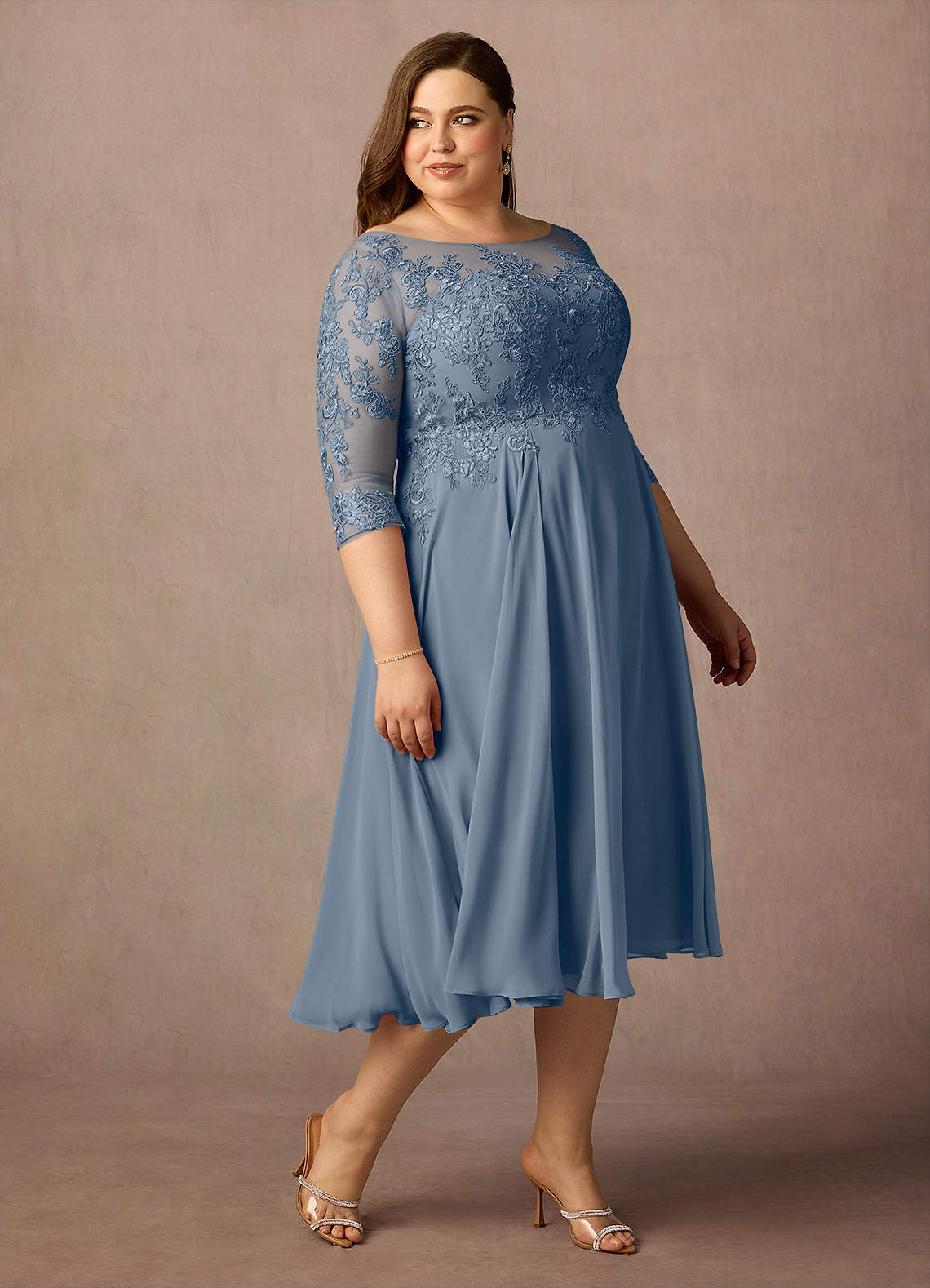Azazie Marge Mother of the Bride Dresses Twilight A-Line Scoop Lace Chiffon Dress image9