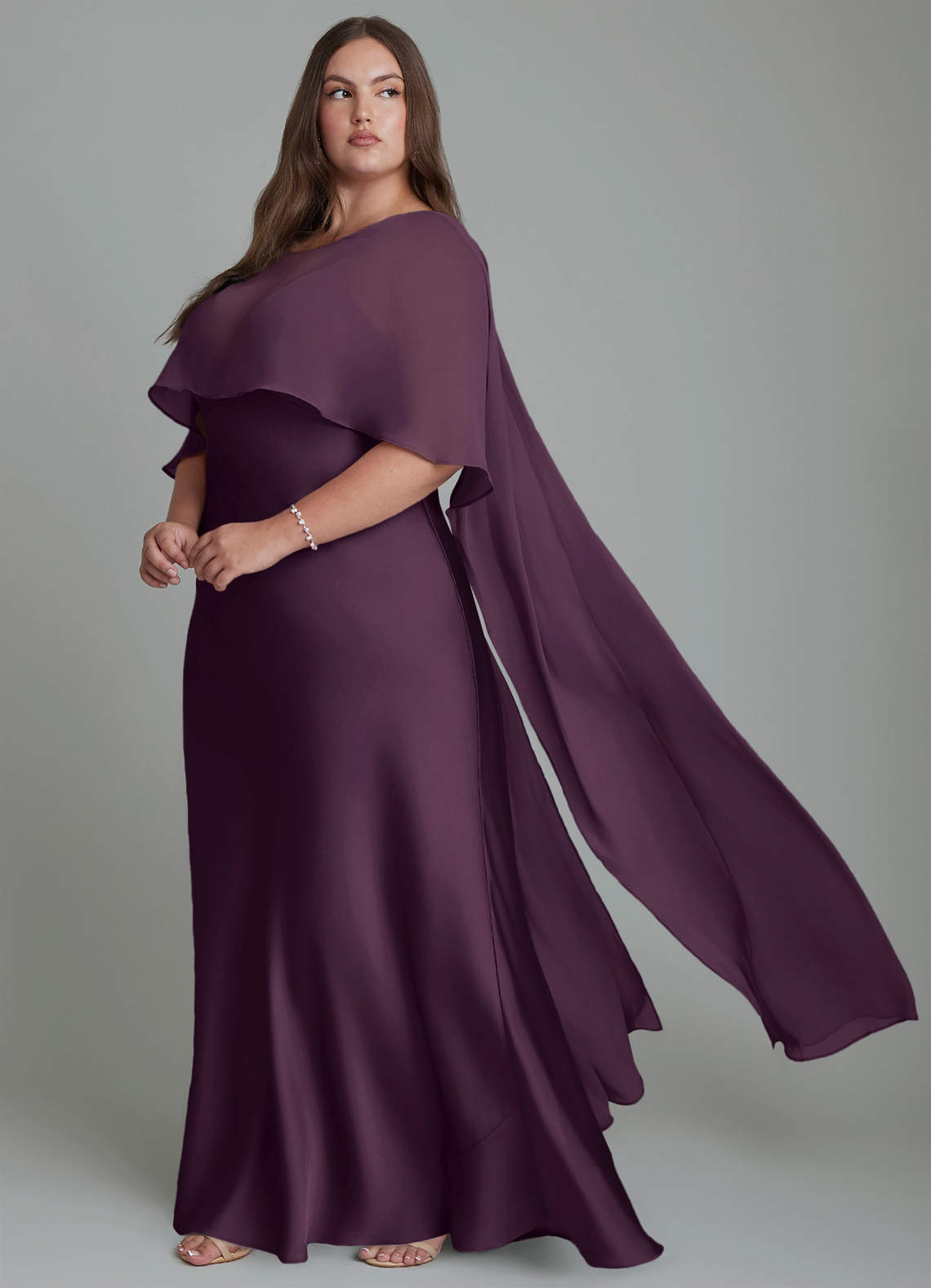 Azazie Stefania Bridesmaid Dresses Plum A-Line Stretch Satin Dress image9