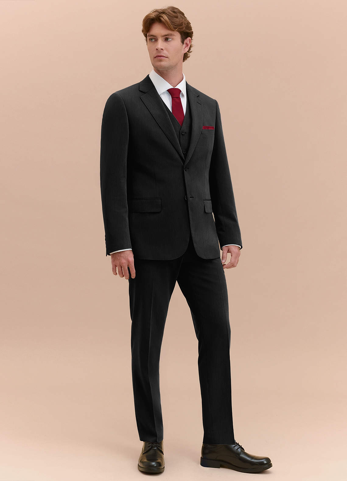 front William Black Comfort Blend 3-piece suit