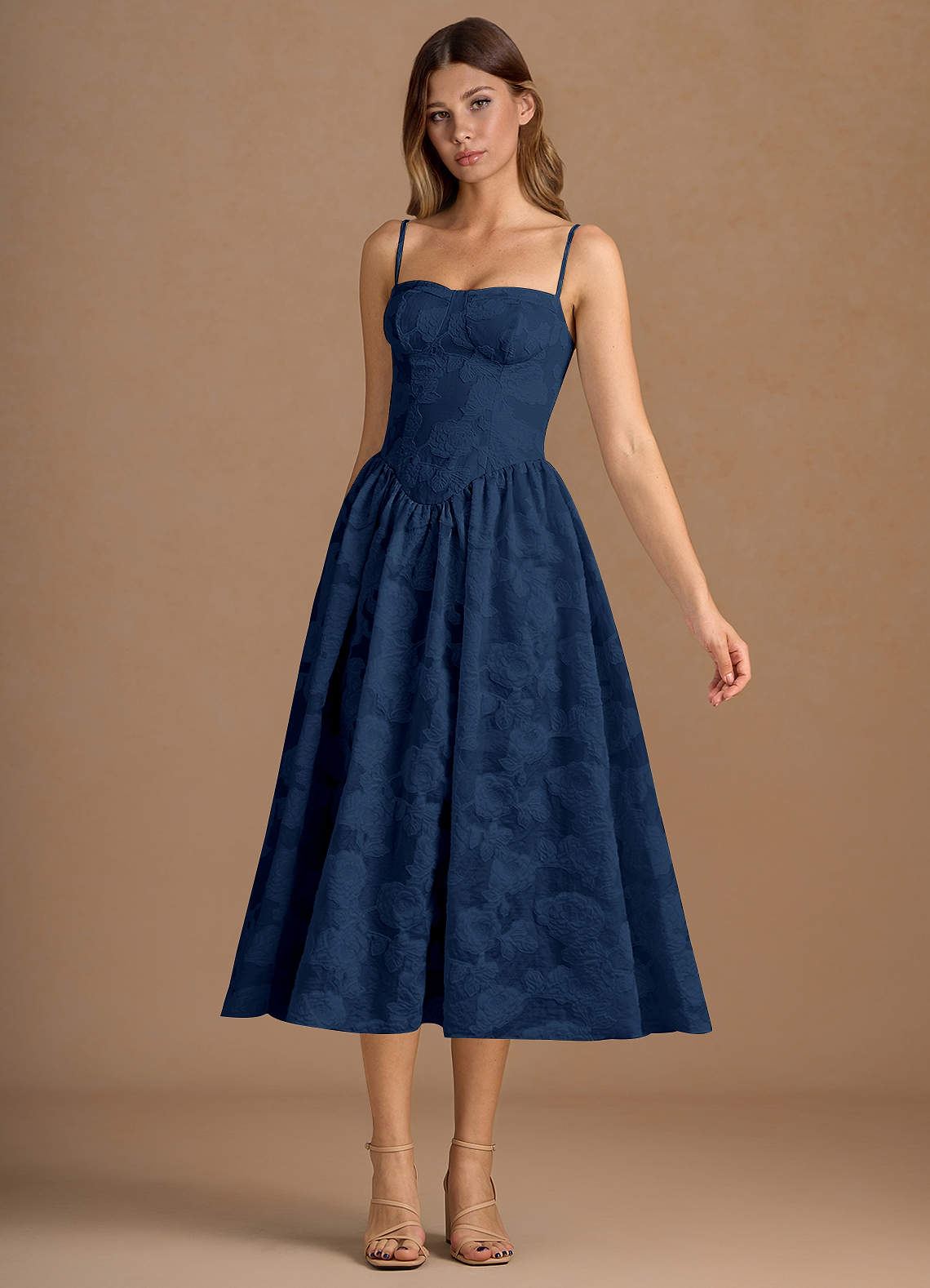 Vestido Azul Marino Oscuro Midi Celestine image1