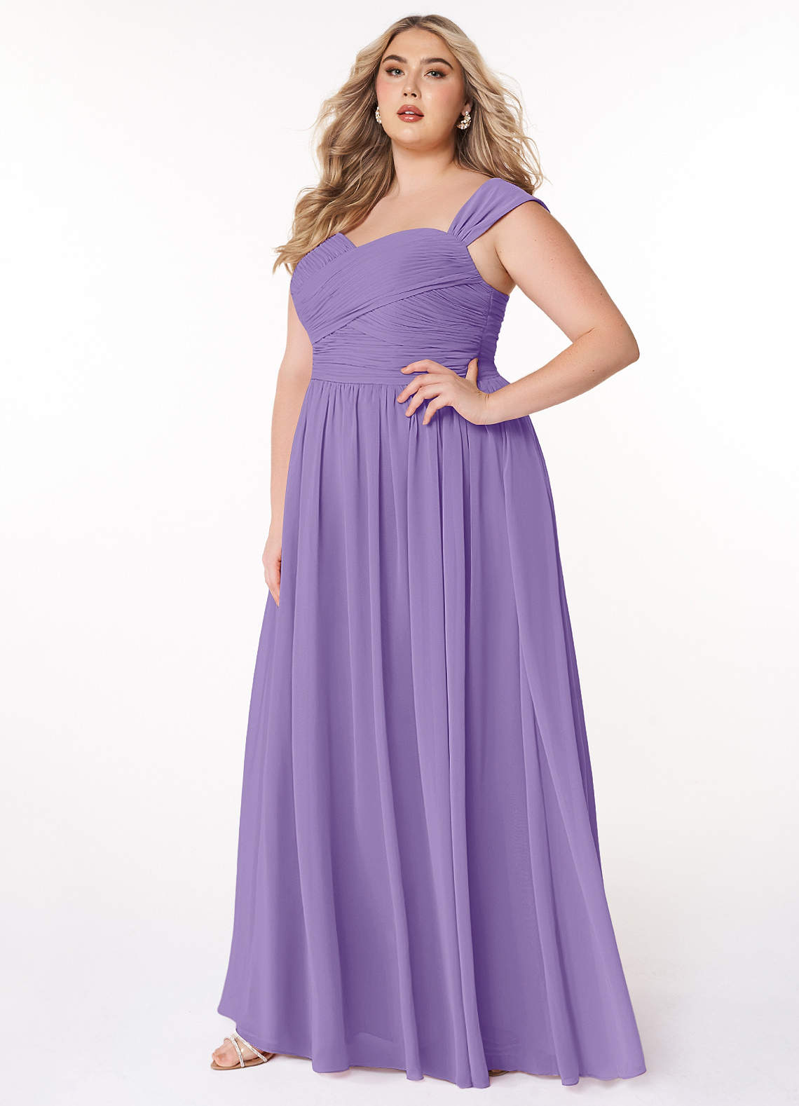 Azazie Zapheira Bridesmaid Dresses Tahiti A-Line Ruched Chiffon Dress image1