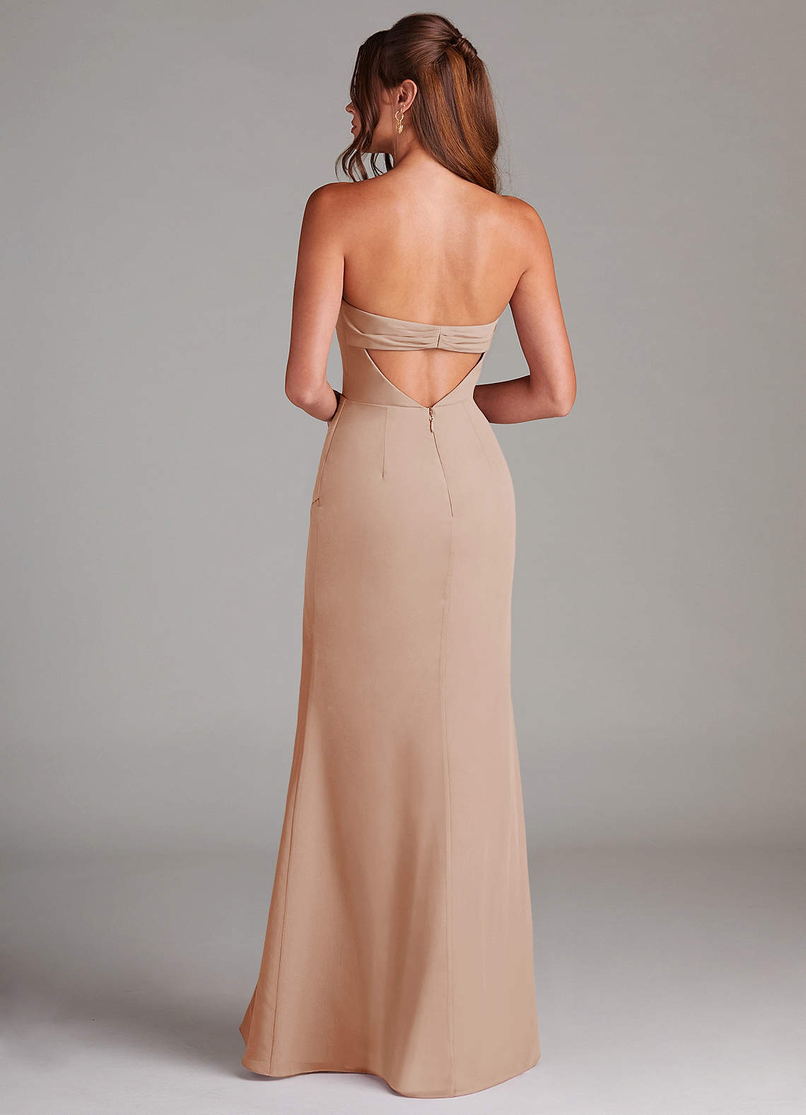 Azazie Leonis Bridesmaid Dresses English Rose Sheath Strapless Chiffon Convertible Dress image4