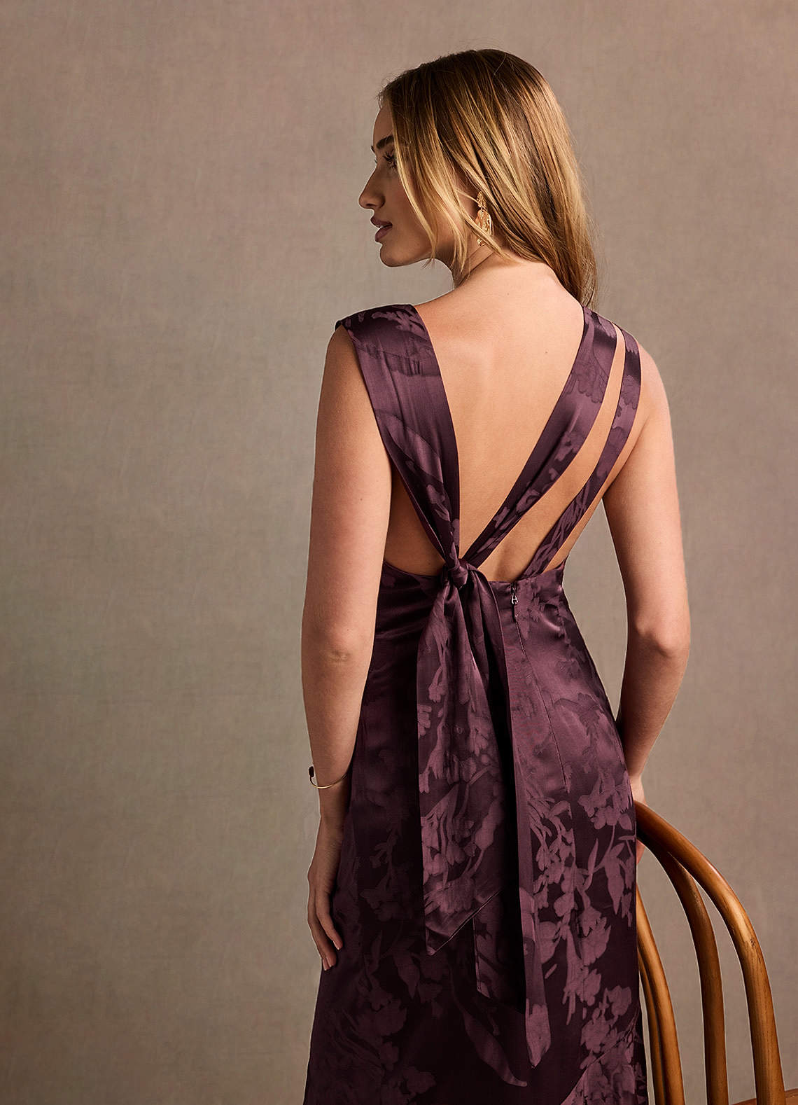 Bellini Grape Jacquard Satin Maxi Dress Ready to Ship | Azazie Bellini Grape Jacquard Satin Maxi Dress Ready to Ship | Azazie