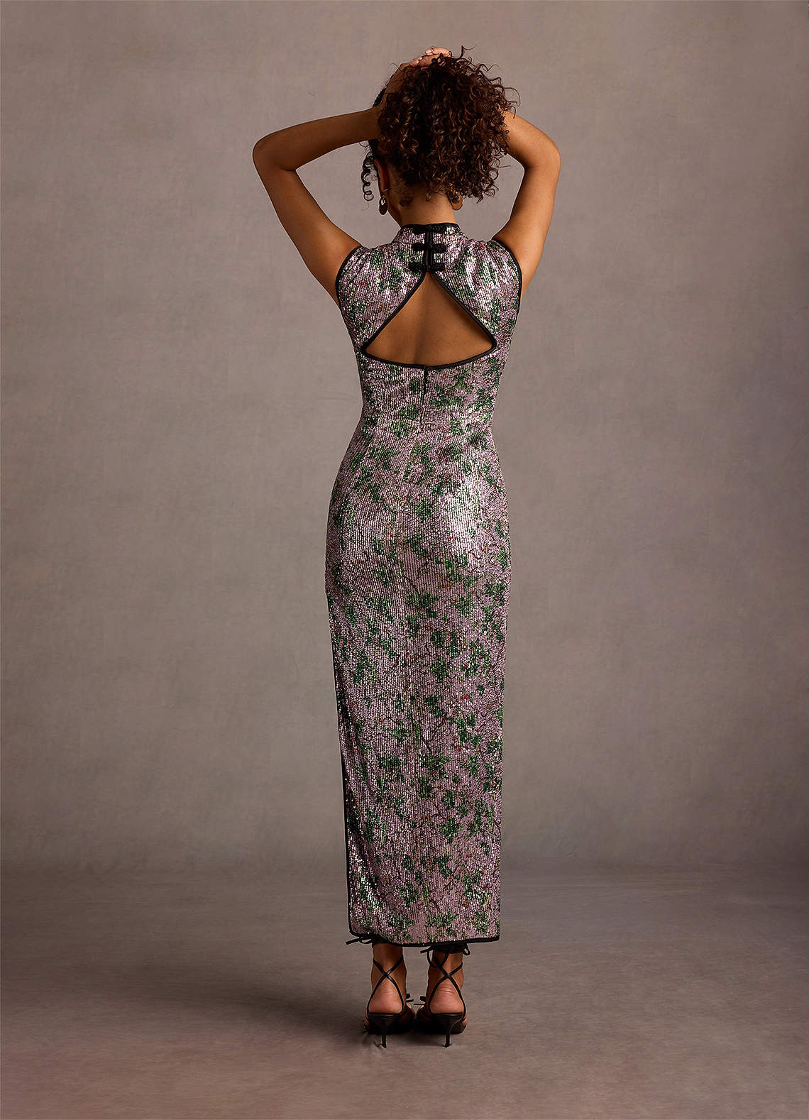 Lilac Luxe – Floral Print Dhoti Skirt & Sequin Blouse Co-ord