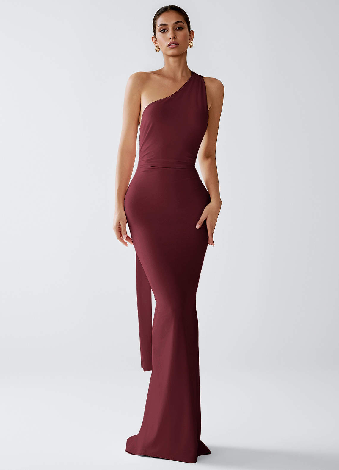 Lydia Cabernet Stretch Knit Maxi Dress image1
