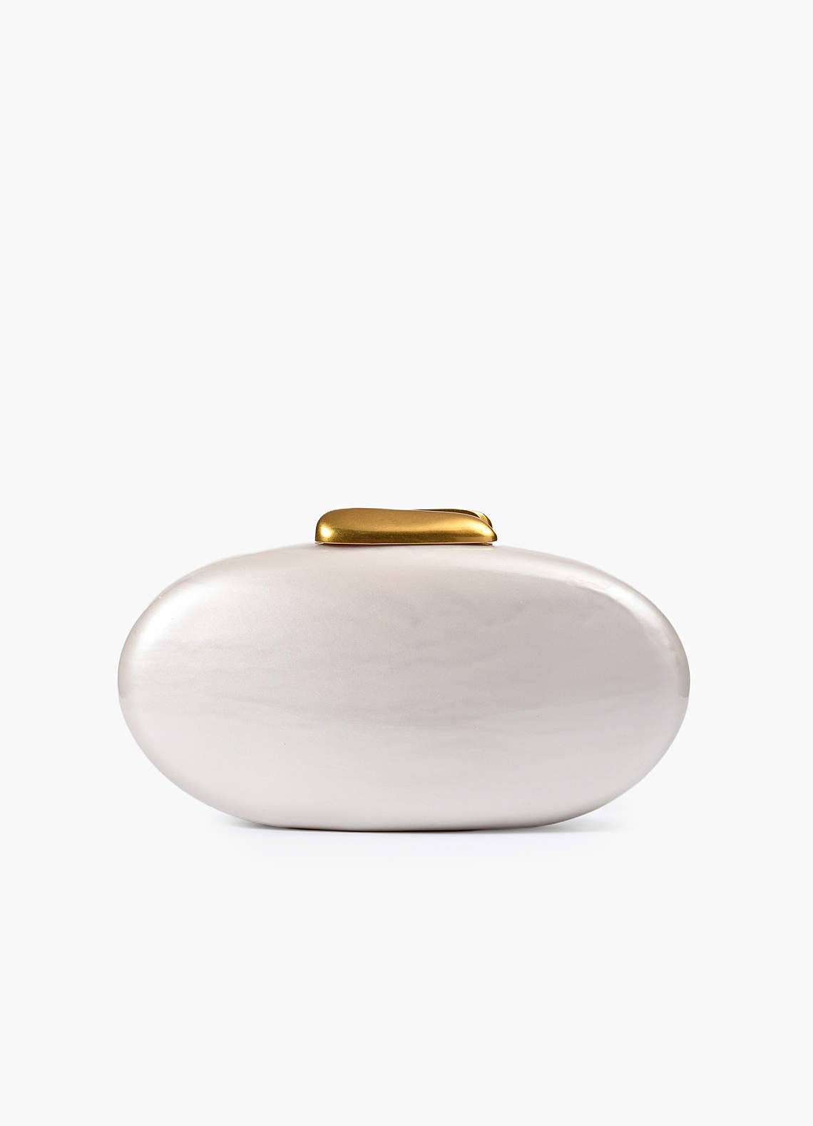 front Pearlescent Round Acrylic Clutch