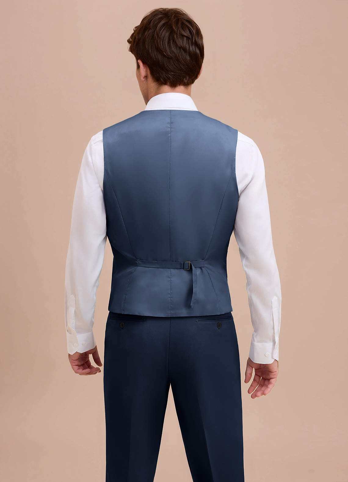 front Ethan Dark Navy Refined Weave Suit Vest