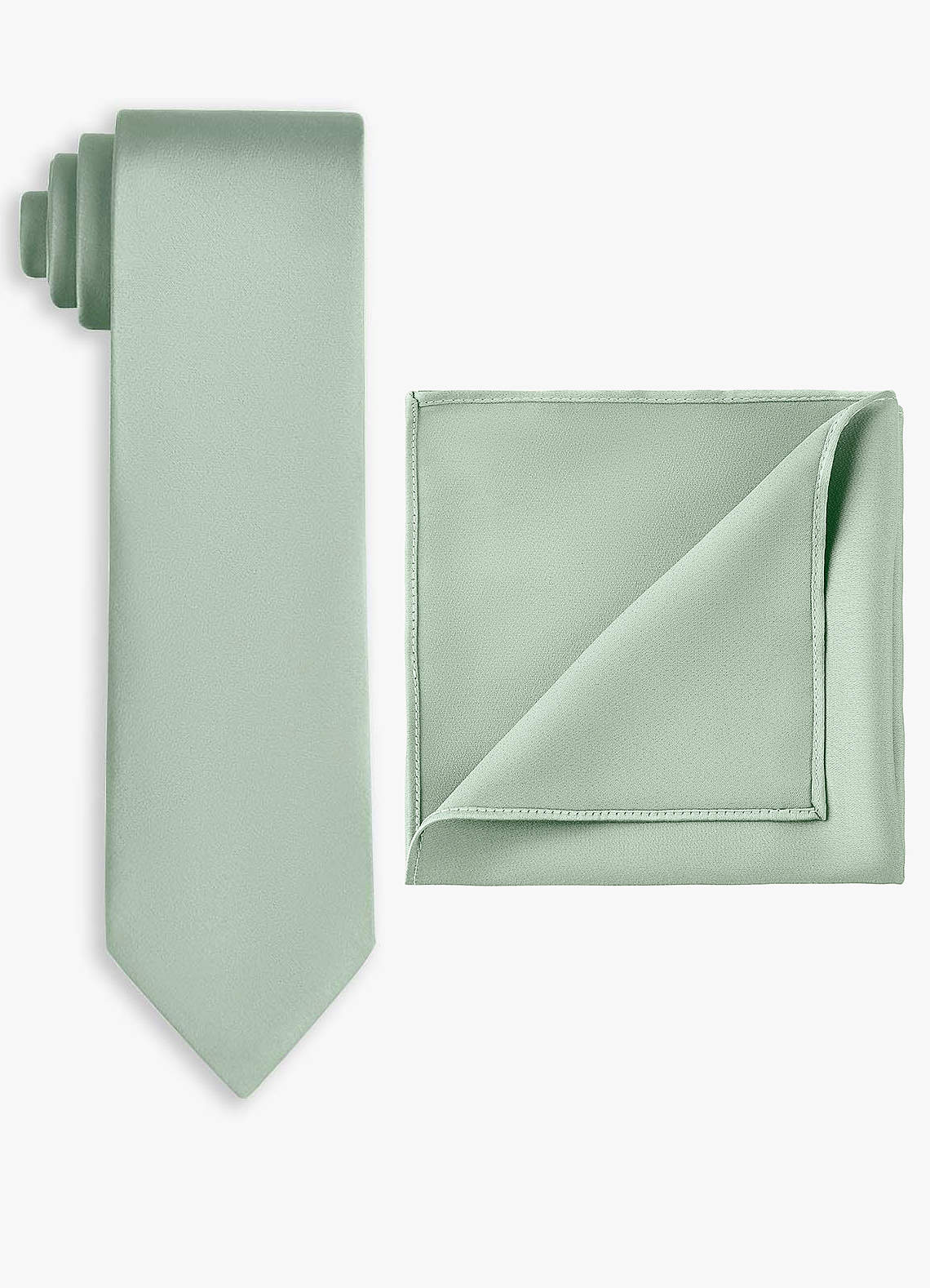 front Stretch Satin Wide Tie and Pocket Square Set