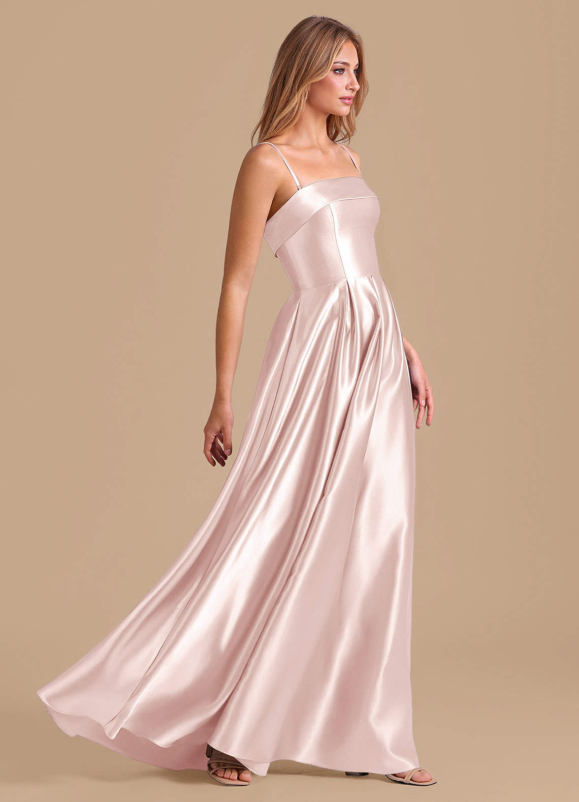 pink taffeta bridesmaid dress Mismatched One-shoulder Side slit Mermaid Elegant Simple Pretty Long B –  mybestbridal