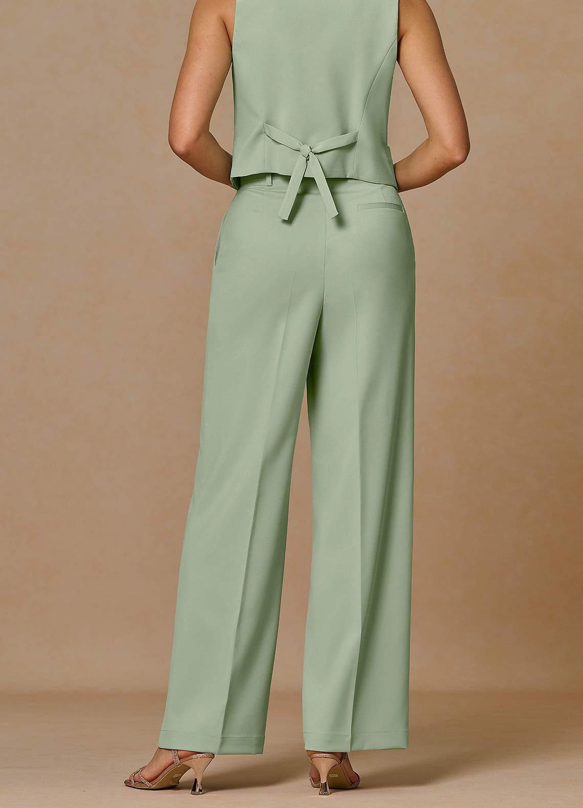 front Rowan Dusty Sage Refined Weave Performance pants