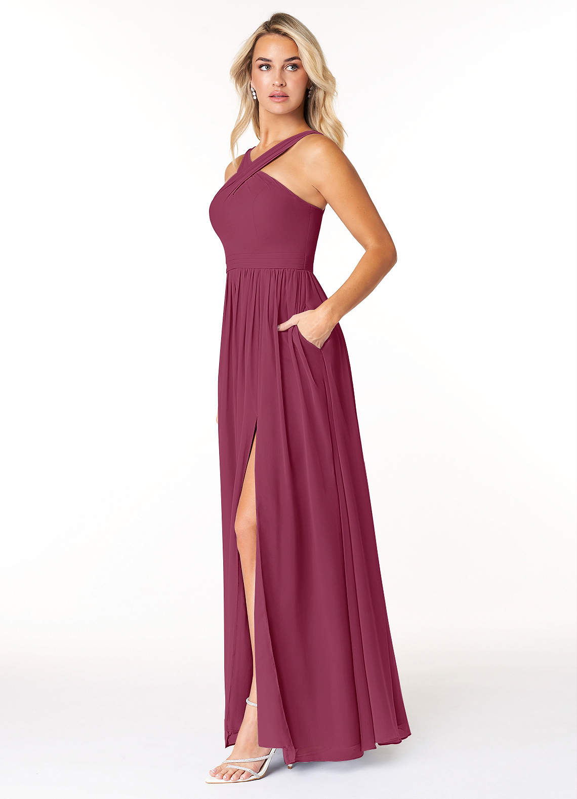 Azazie Elvira Mulberry Chiffon Bridesmaid Dresses | Azazie