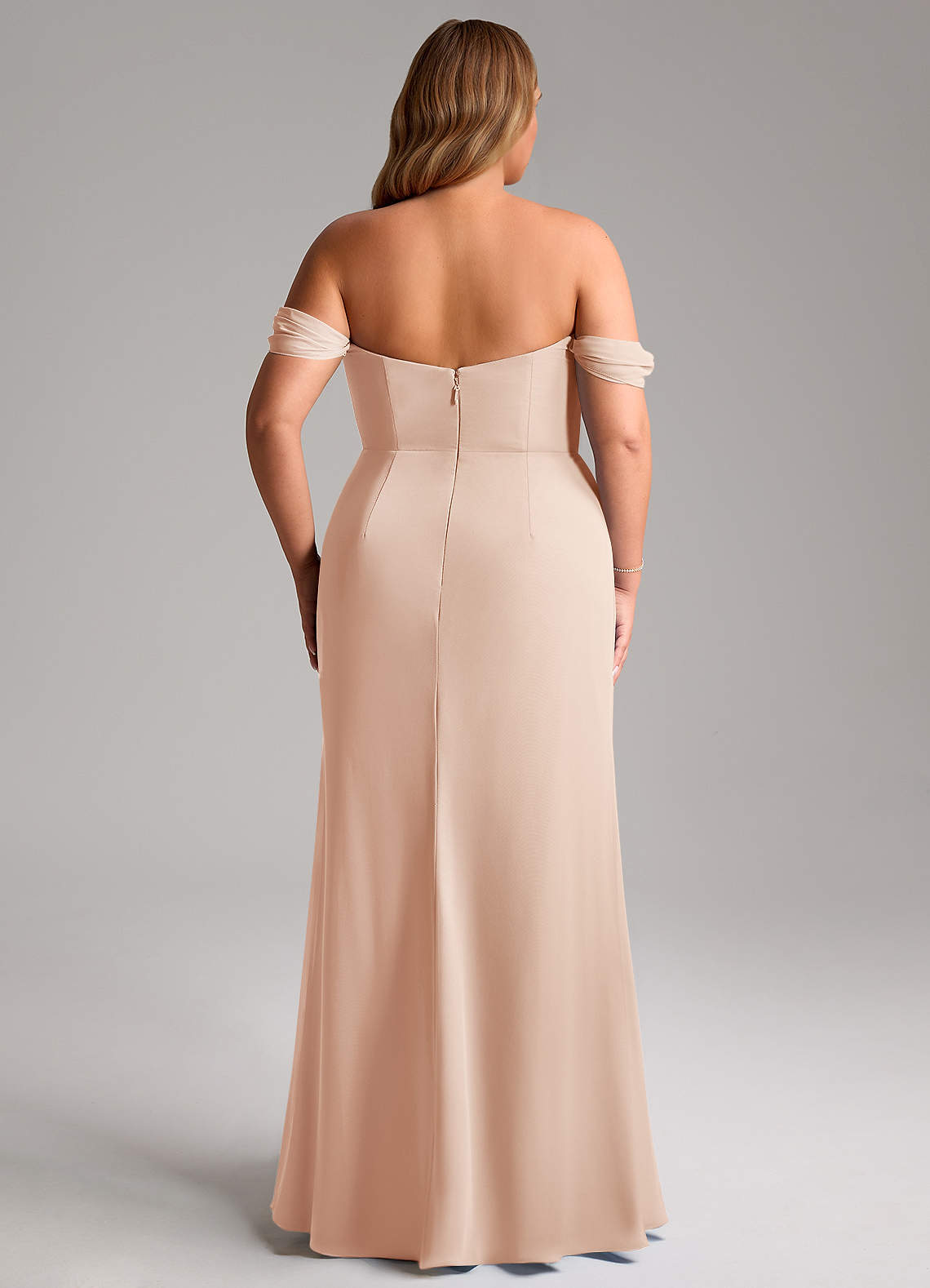 Azazie Saige Bridesmaid Dresses English Rose A-Line Off the Shoulder Chiffon Convertible Dress image14
