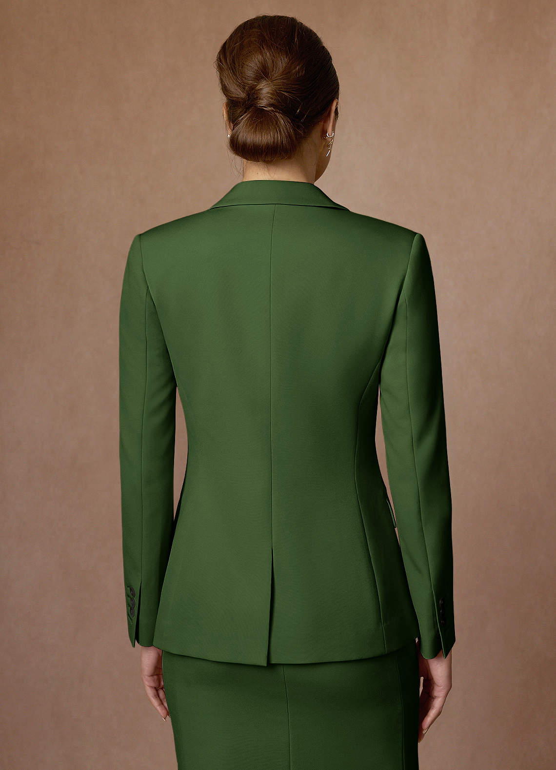 front Kennedy Olive Structured Stretch Dress