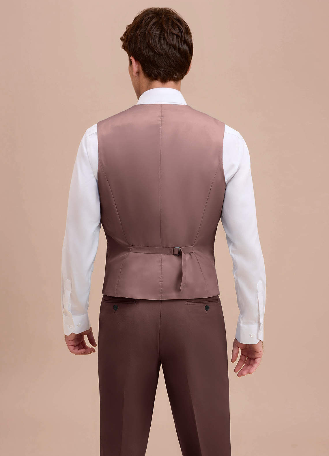 front Ethan Espresso Refined Weave Suit Vest