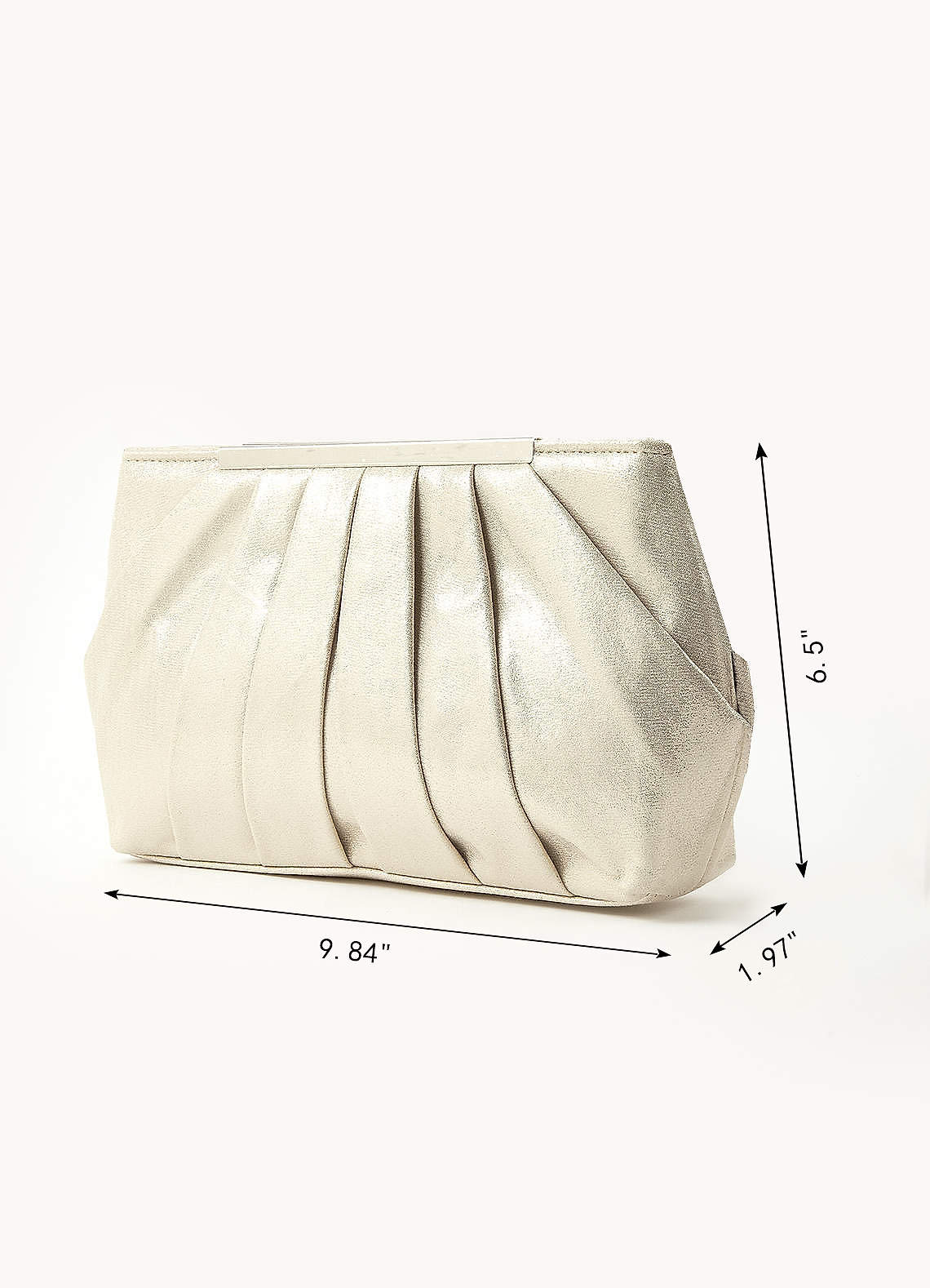 front Metallic Pleated Clutch