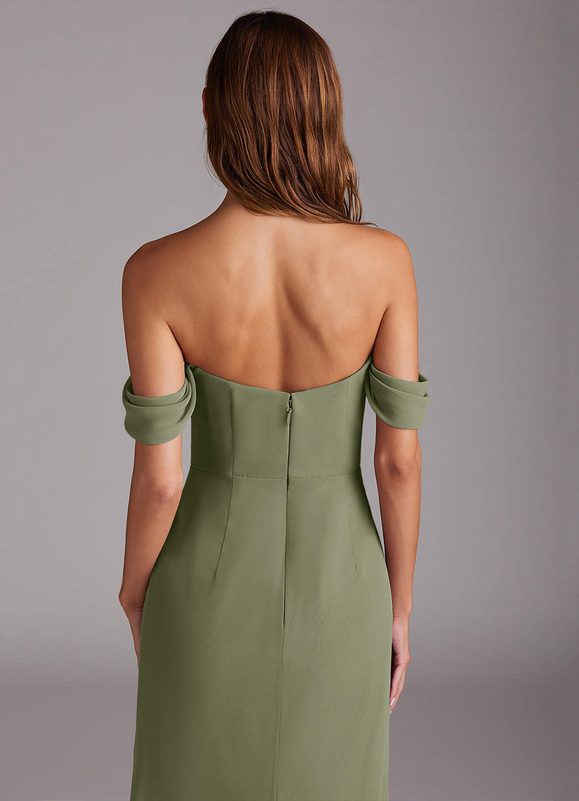 Azazie Saige Bridesmaid Dresses Pistachio A-Line Off the Shoulder Chiffon Convertible Dress image5