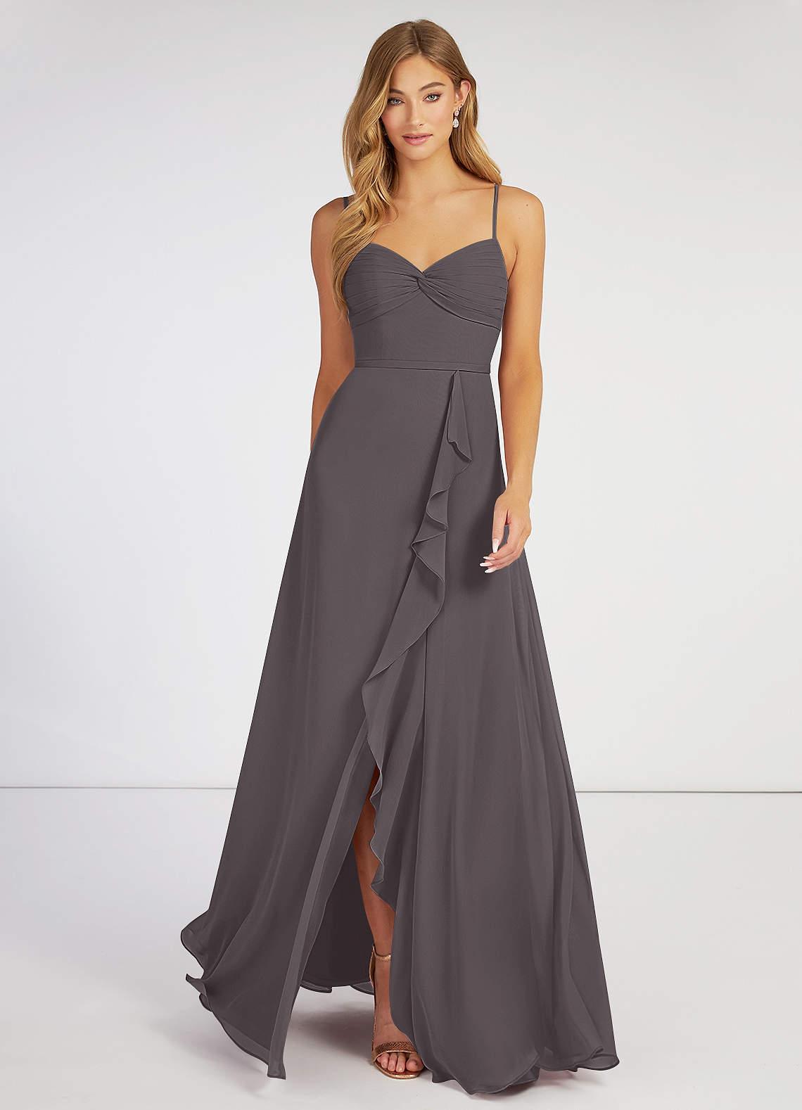 Deep Sweetheart Neck Empire Boho Dresses Steel Grey