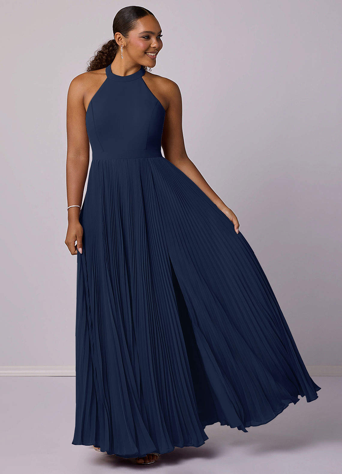 Barbie ♥ Azazie Bridesmaid Dresses A-Line Pleated Chiffon Floor-Length Dress image2