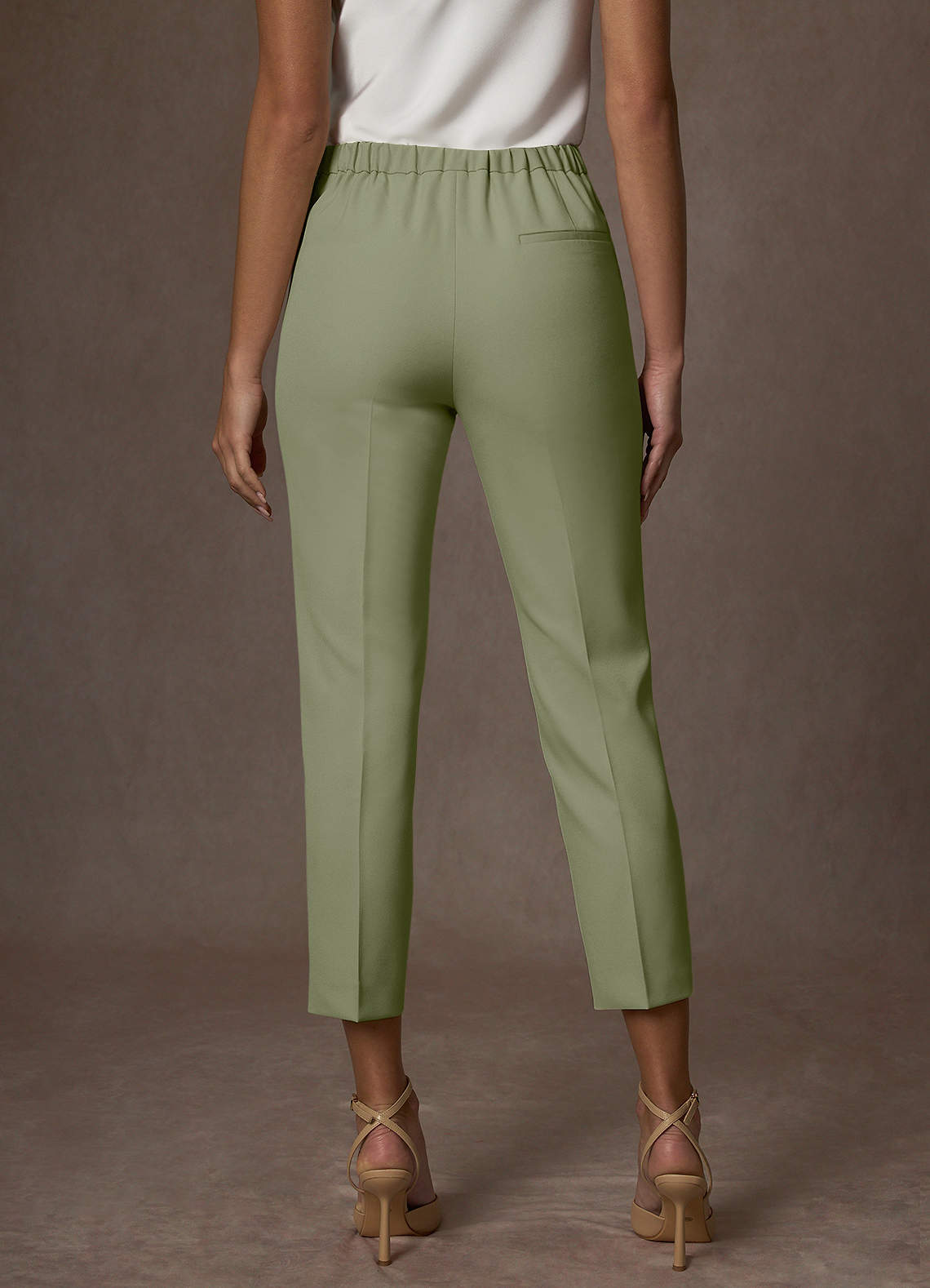 front Kennedy Pistachio Structured Stretch Dress Pants