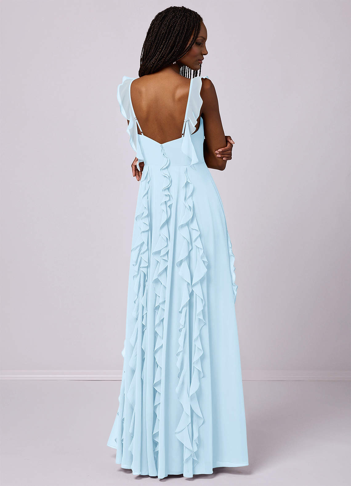 Barbie ♥ Azazie Bridesmaid Dresses Sky Blue A-Line with Pockets Chiffon Dress image1