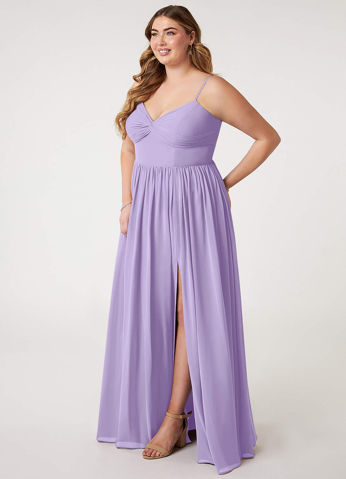 Azazie Zeya Lilac Chiffon Bridesmaid Dresses | Azazie CA