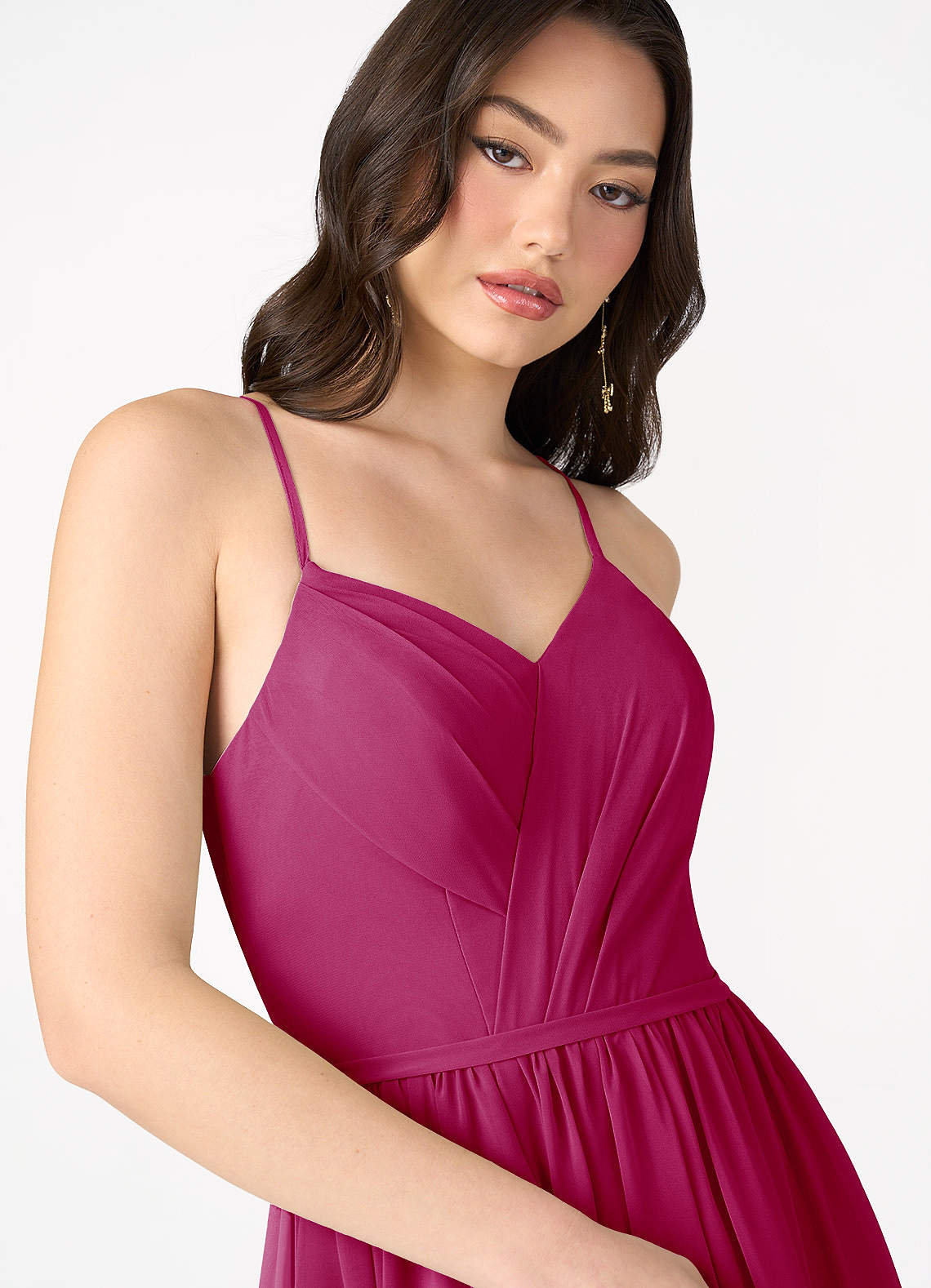 Tory Hot Pink Pleated Maxi Dress Azazie