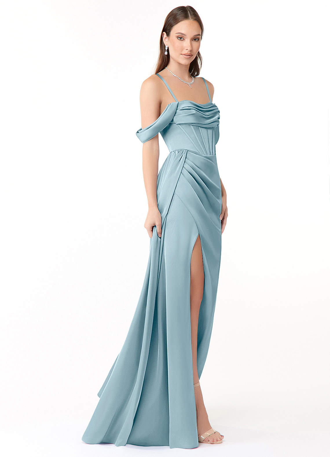 Azazie Amyra Moody Blue Bridesmaid Dresses | Azazie