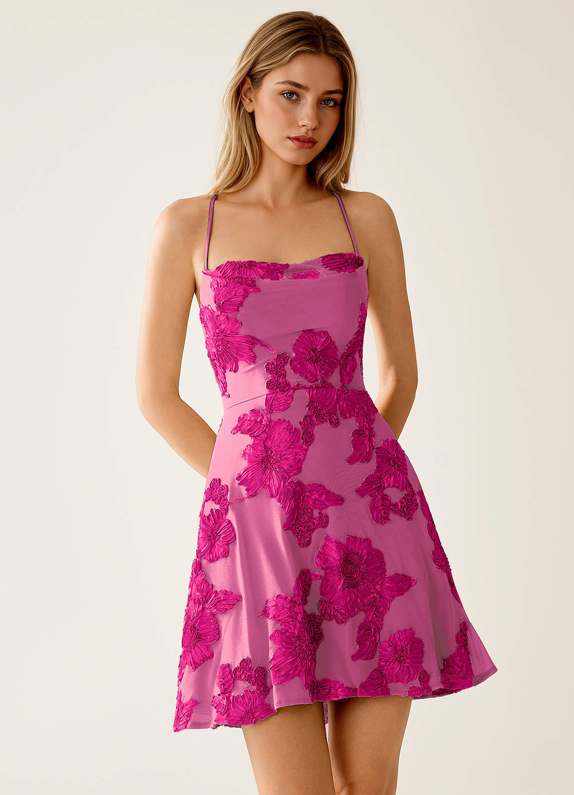 mini red dress Odette Satin Mini Dress