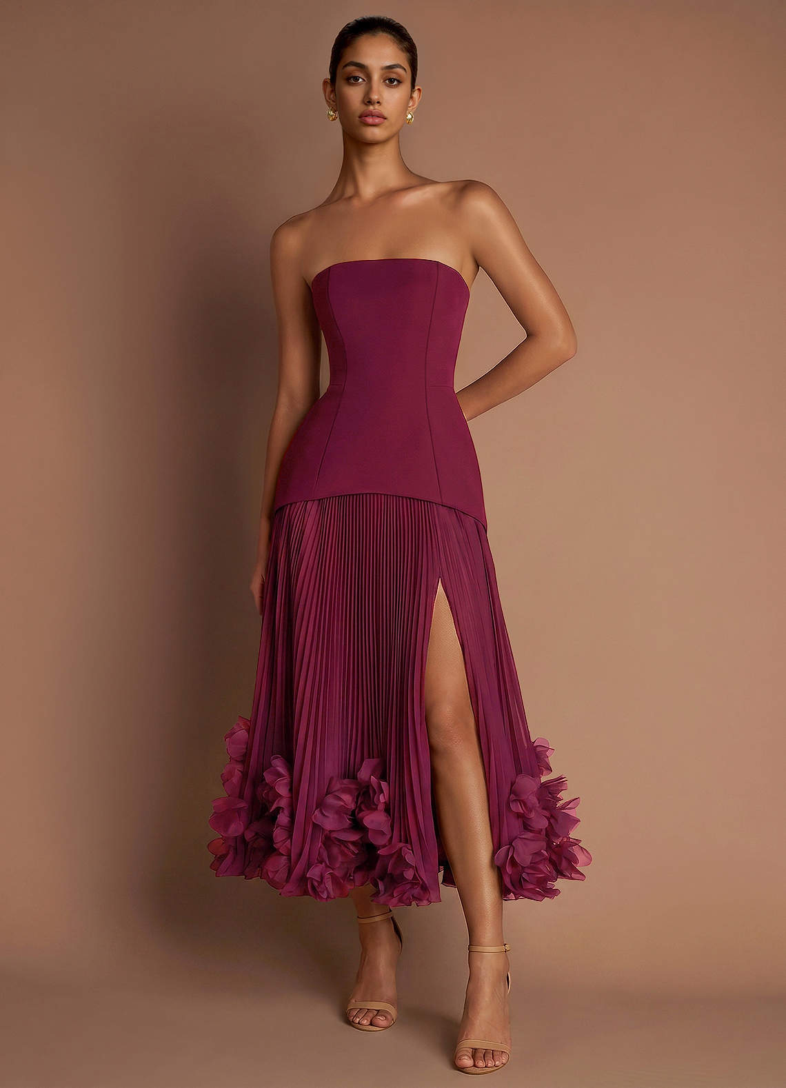 merlot cocktail dress Marnie Midi Size:US10/UK14 Rachel Zoe Blue Floral GILT Event June 2024 Rebecca vallance mesh overlay