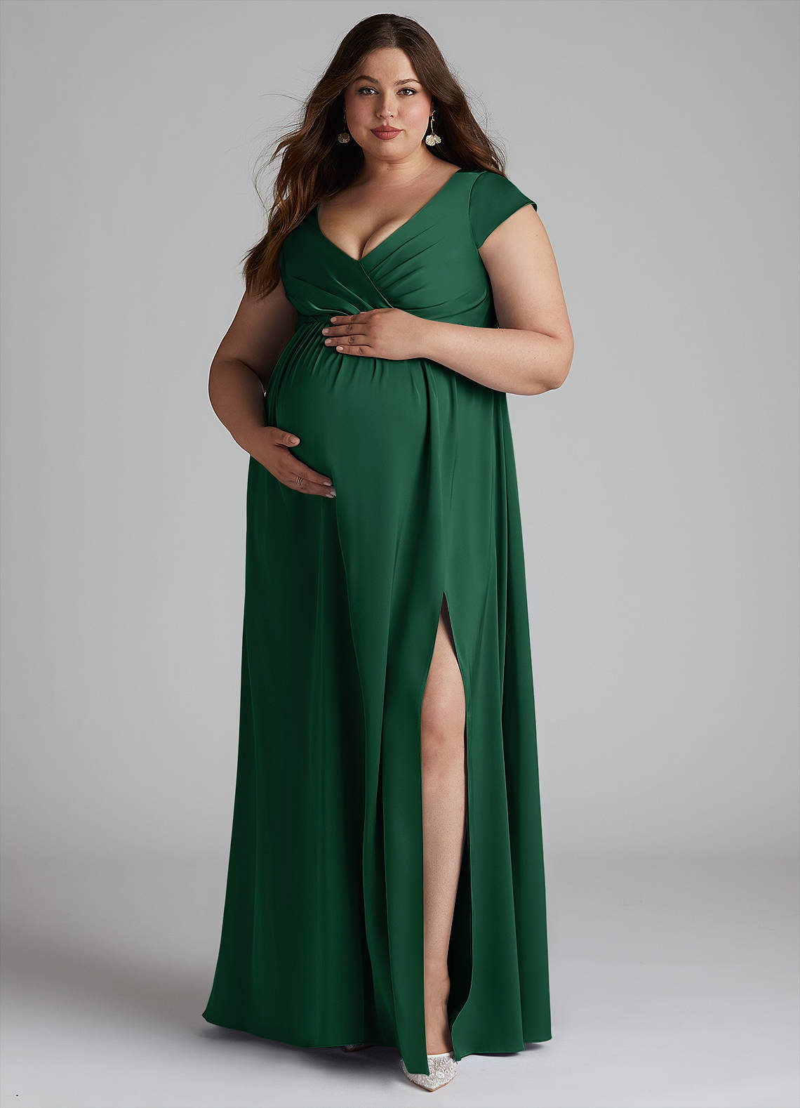 Azazie Bridesmaid Green Maternity Bridesmaid Dresses Azazie A-Line/Princess V-Neck Floor-Length Stretch Satin Azazie Bridesmaid Green Maternity Bridesmaid Dresses Azazie A-Line/Princess V-Neck Floor-Length Stretch Satin