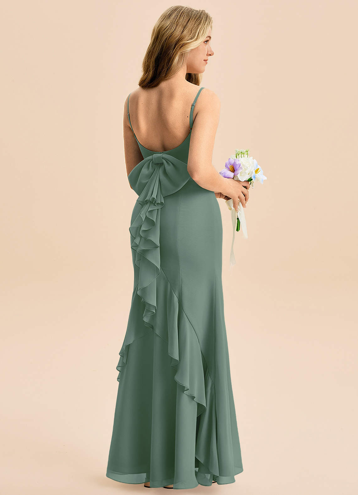 eucalyptus junior bridesmaid dresses Eucalyptus Whimsical Blooms Bridesmaid Dress Matte Satin Size Large