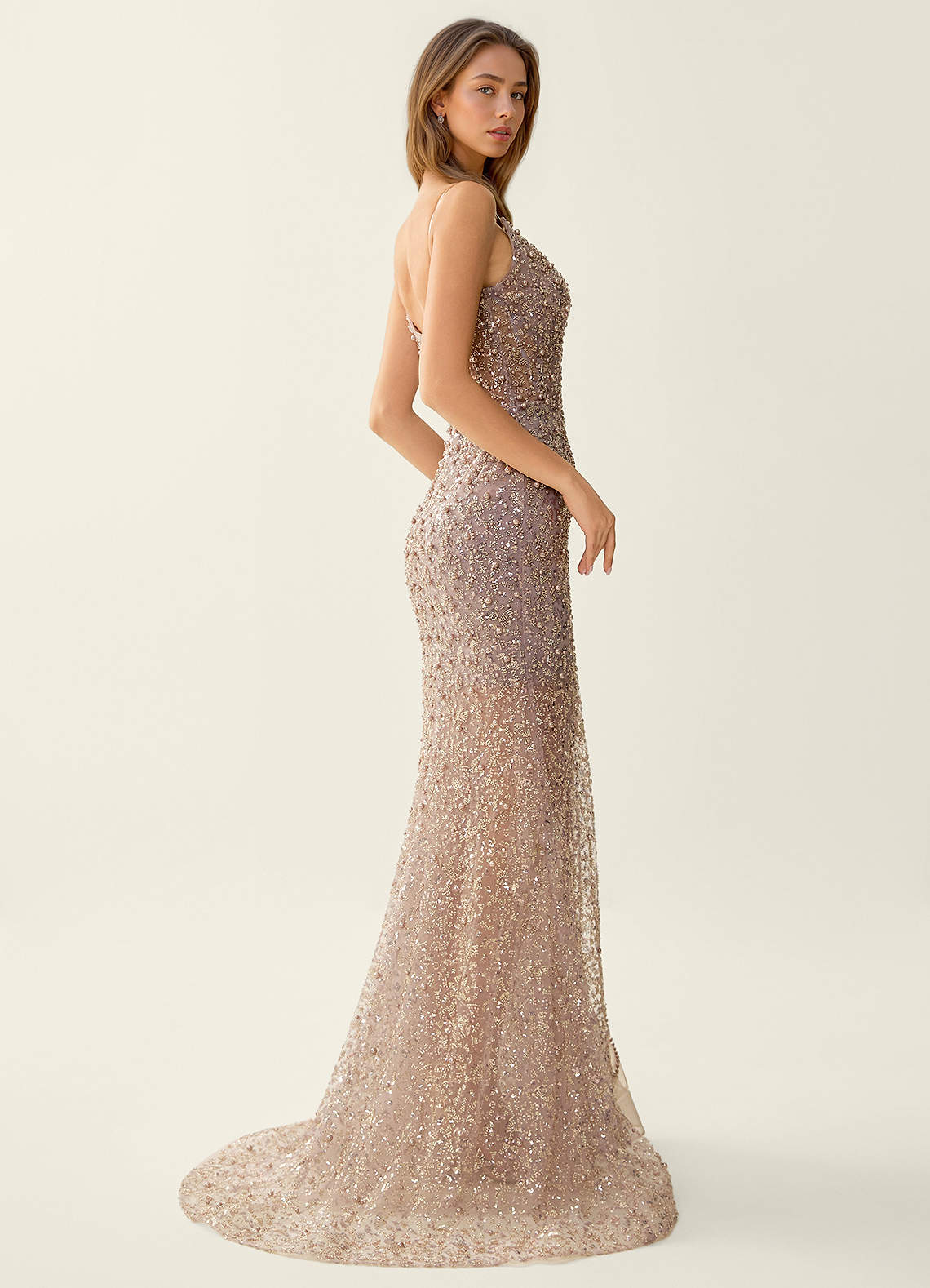 khaki prom dress Khaki Satin and Feather Mermaid Black Girl Prom Dress