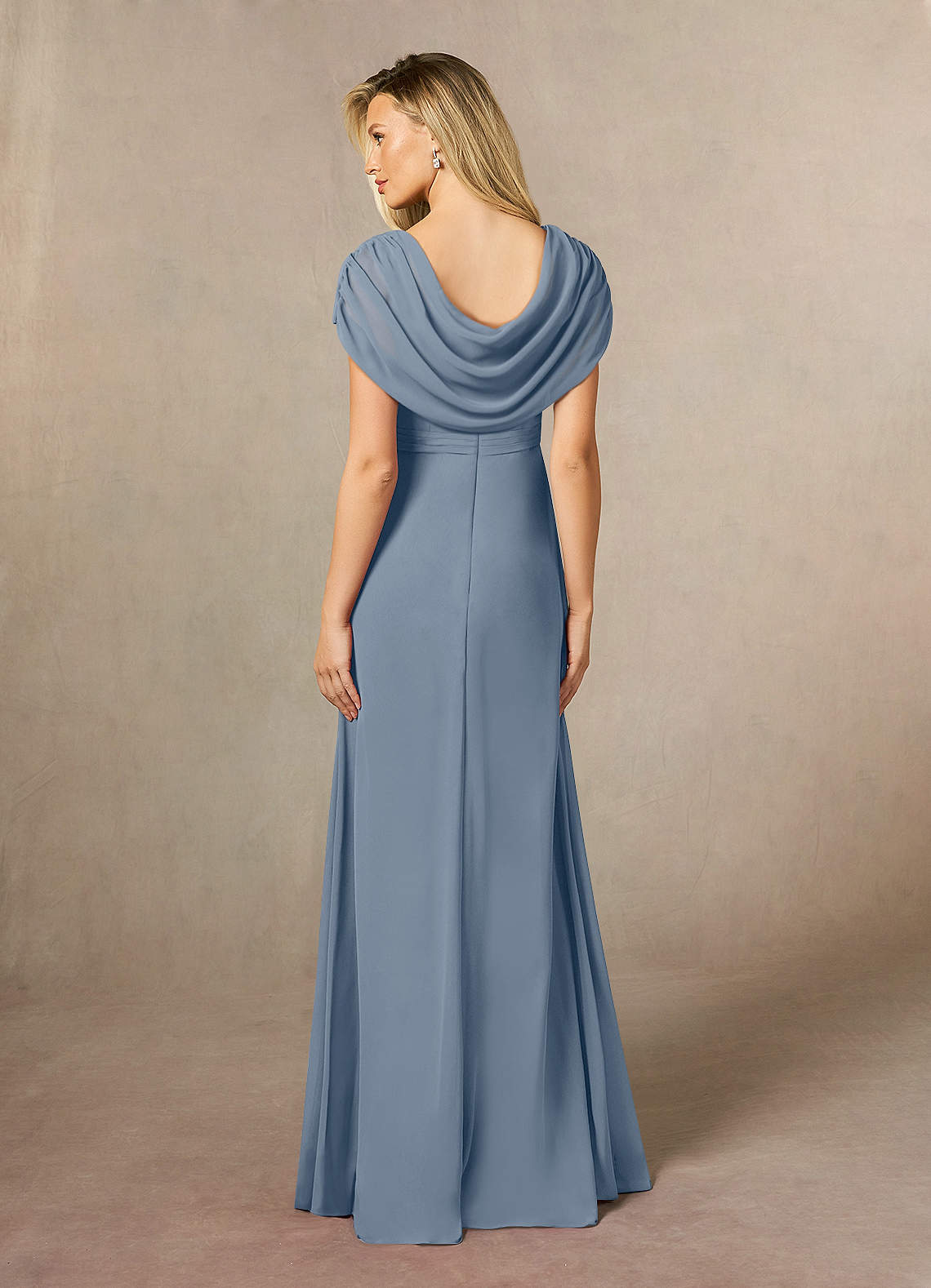 Azazie Mary Mother of the Bride Dresses Twilight A-Line Side Slit Chiffon Dress image2