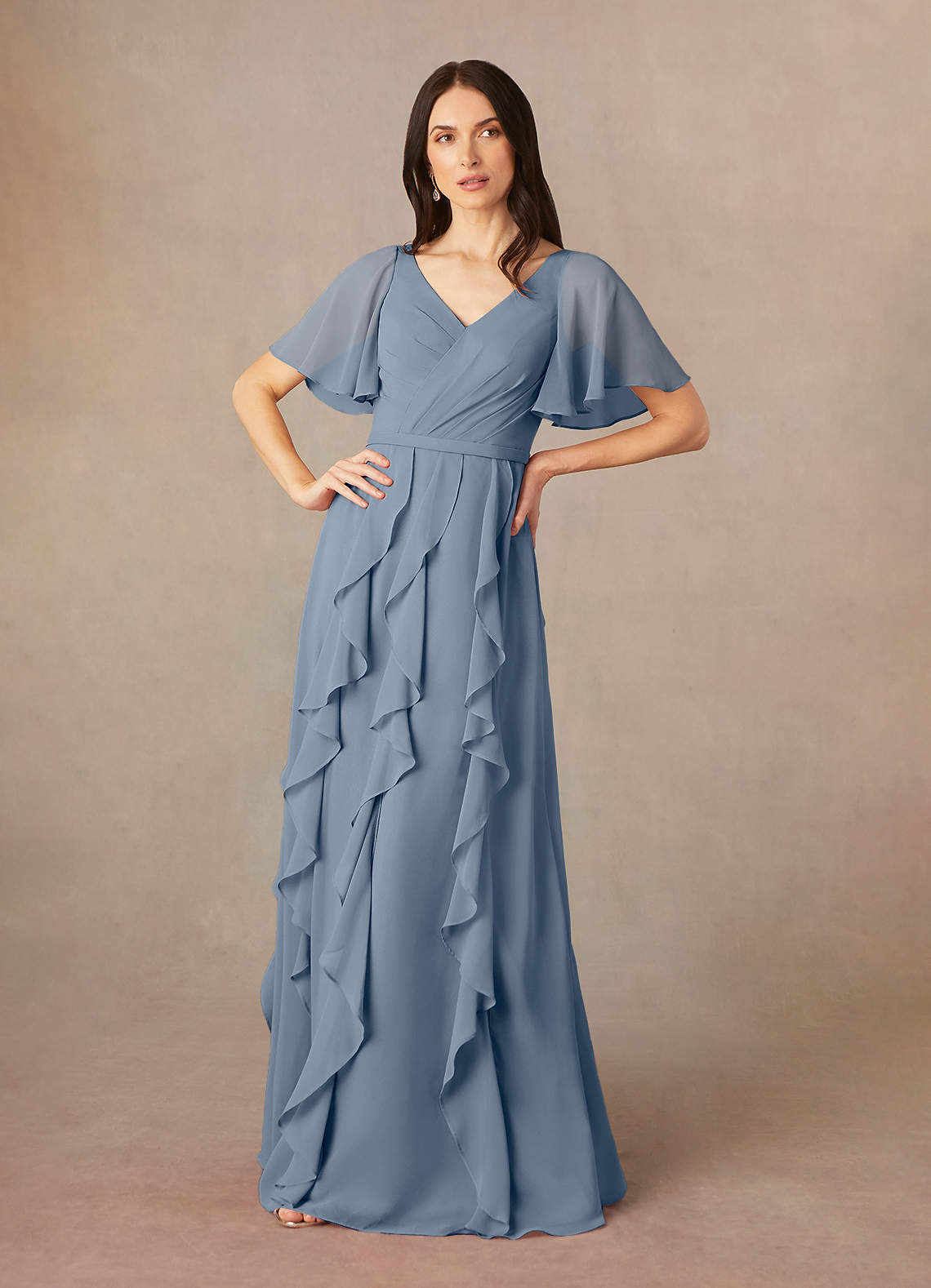 Azazie Watson Mother of the Bride Dresses Twilight A-Line V-Neck Chiffon Dress image1