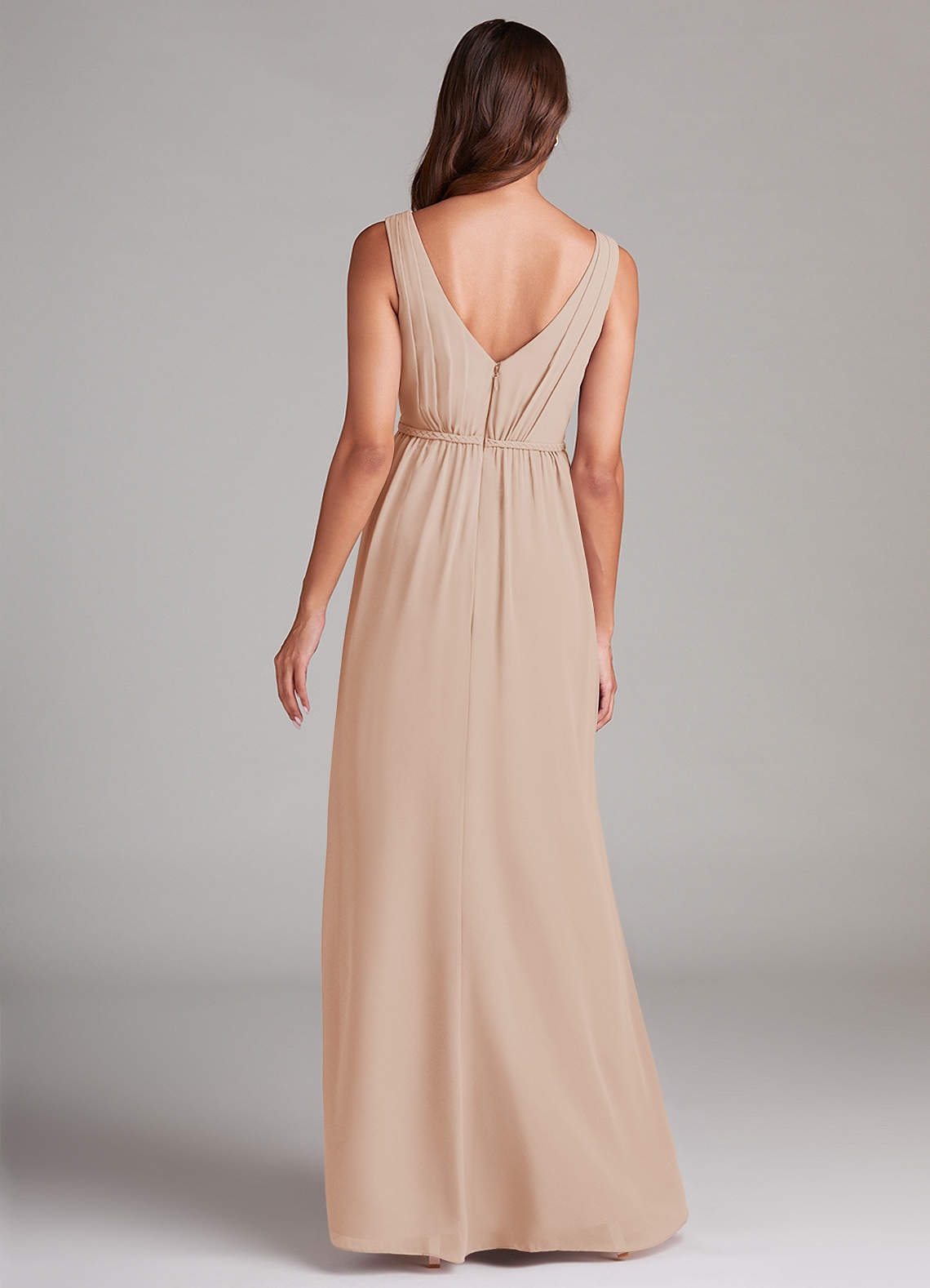 Azazie Tanicia Bridesmaid Dresses English Rose A-Line Pleated Chiffon Dress image6