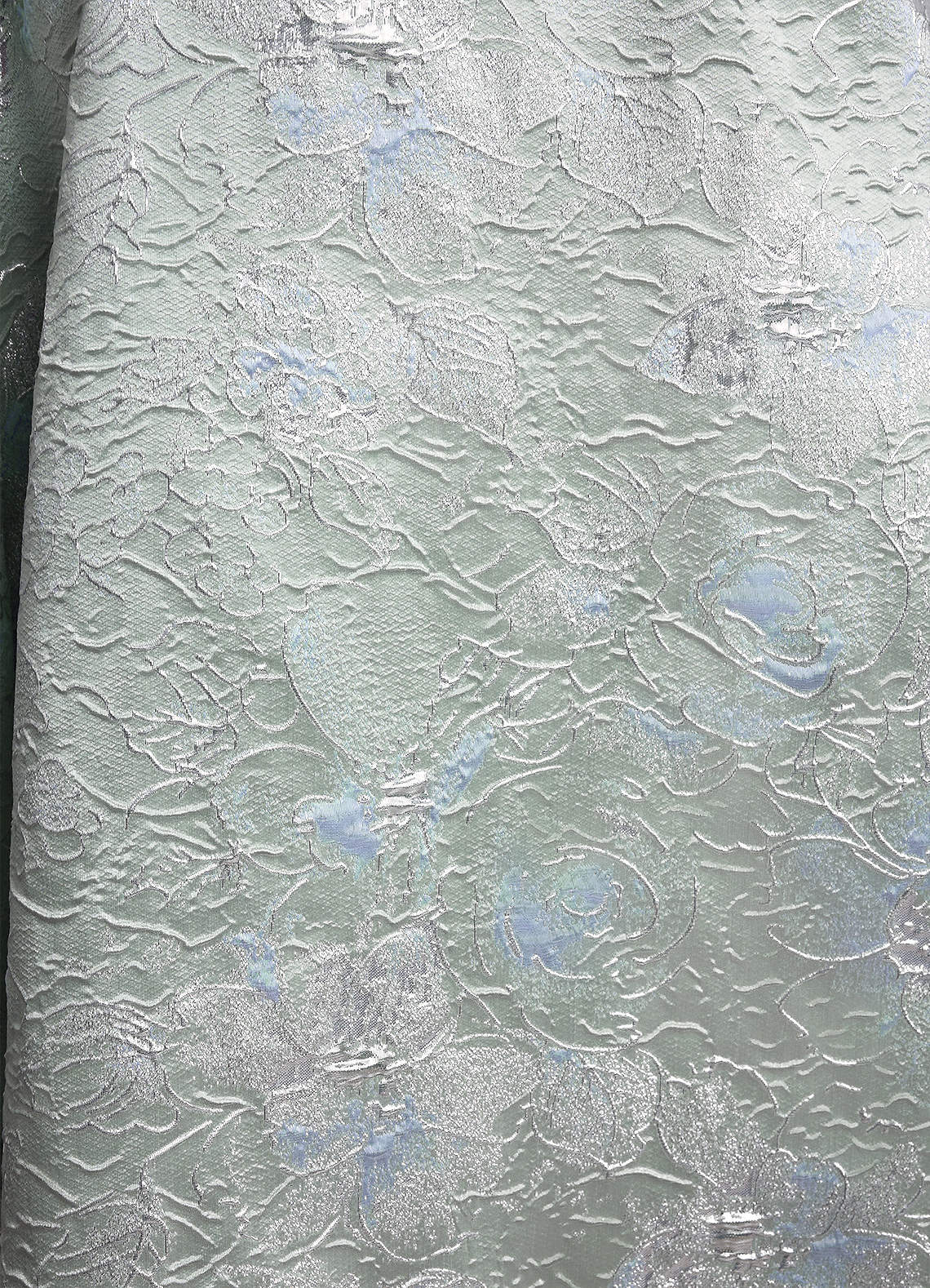 Azazie Lacey Mother of the Bride Dresses Agave Jacquard A-Line Off the Shoulder Floral Jacquard Dress image7