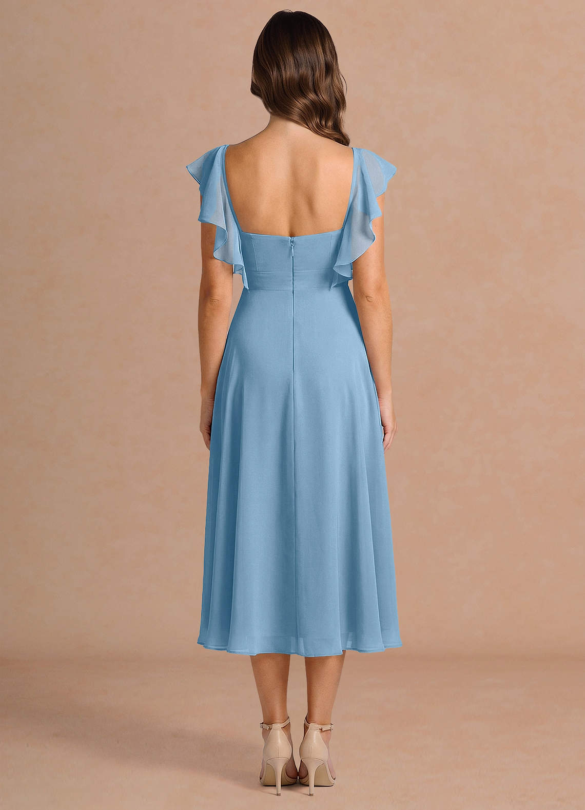 Leilani Steel Blue Midi Dress | Azazie