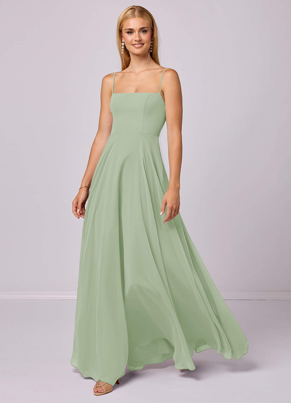 Barbie ♥ Azazie At-home Try On Dresses A-Line Chiffon Floor-Length Dress image1