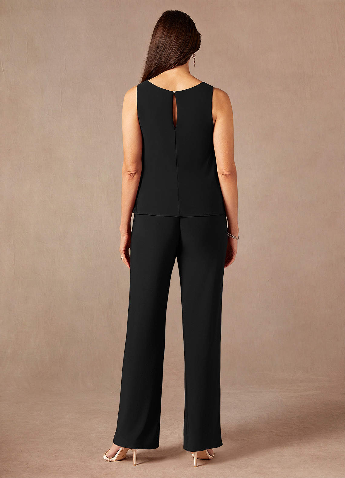 Azazie Mamrie At-home Try On Dresses Black Jumpsuit/Pantsuit Lace Dress image9