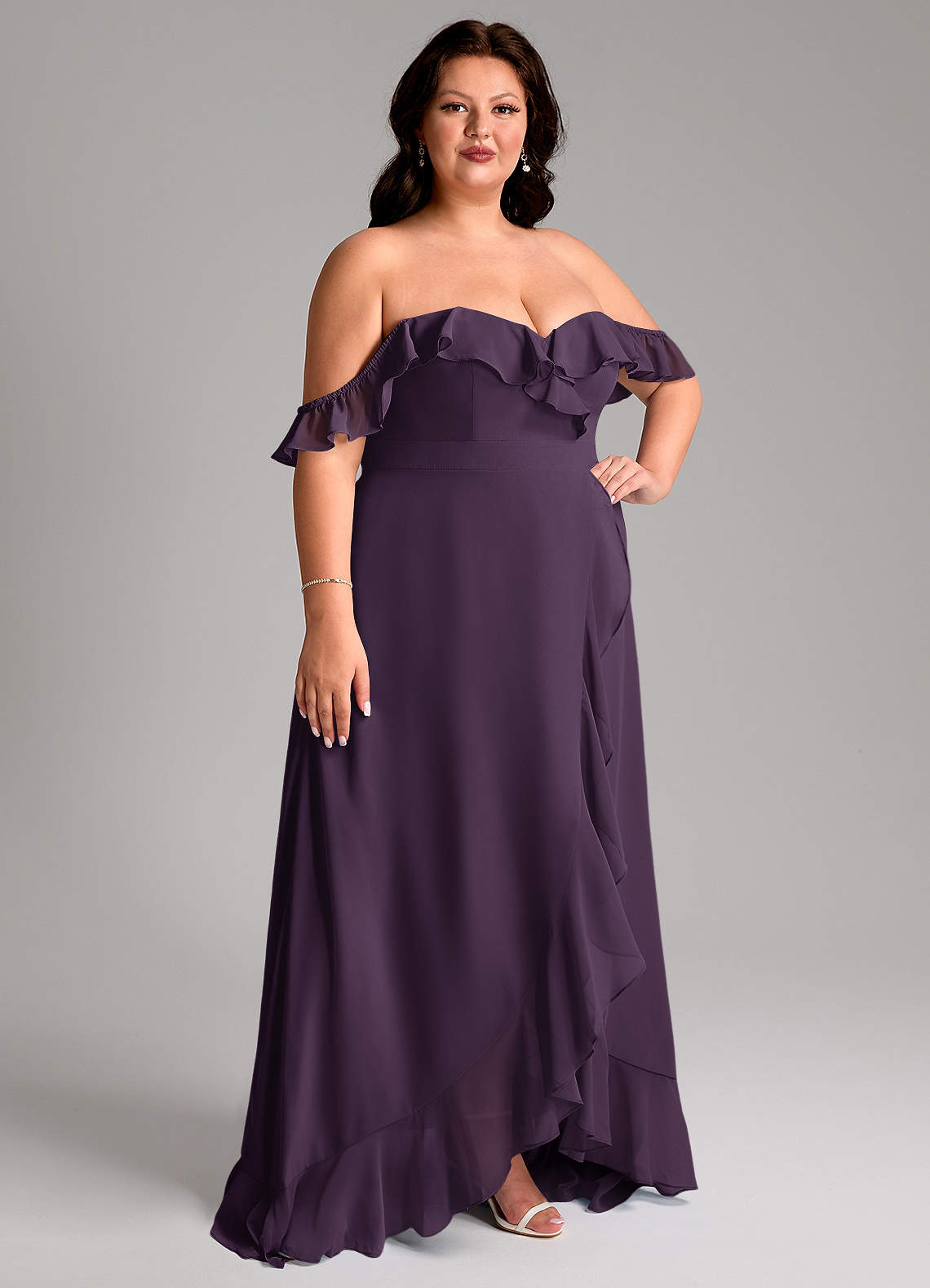 Azazie Lyra Plum Chiffon Bridesmaid Dresses | Azazie Azazie Lyra Plum Chiffon Bridesmaid Dresses | Azazie
