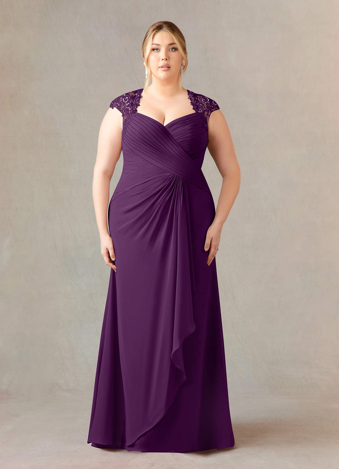 Midnight Purple Evening Gown Plum Lace Dress Azazie Branford Burgundy  A-Line Pleated Stretch Satin Dress