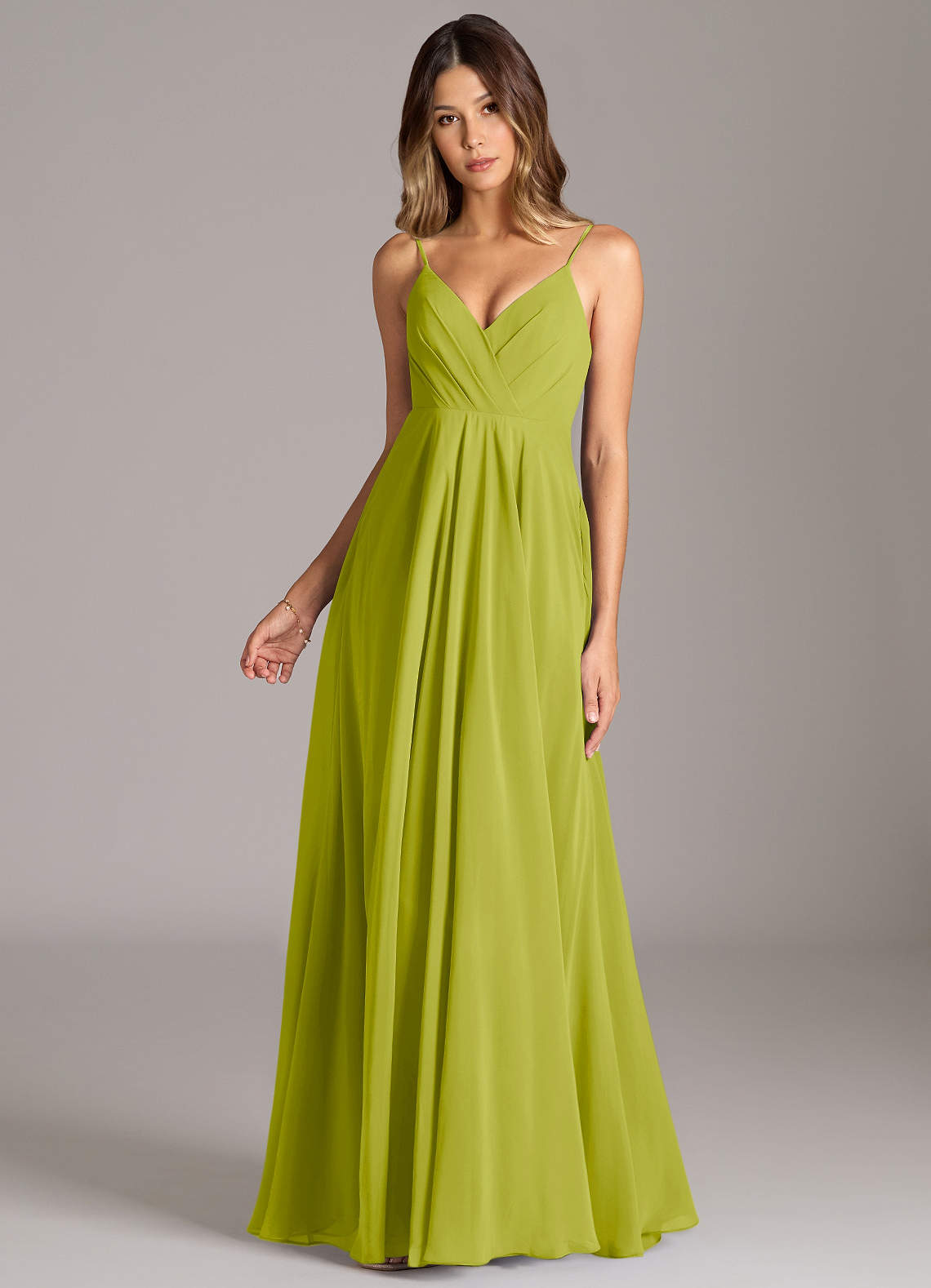 Azazie Amani Kleider zum Anprobieren zu Hause A-Linie Plissee Chiffon Kleid Schwarz image3