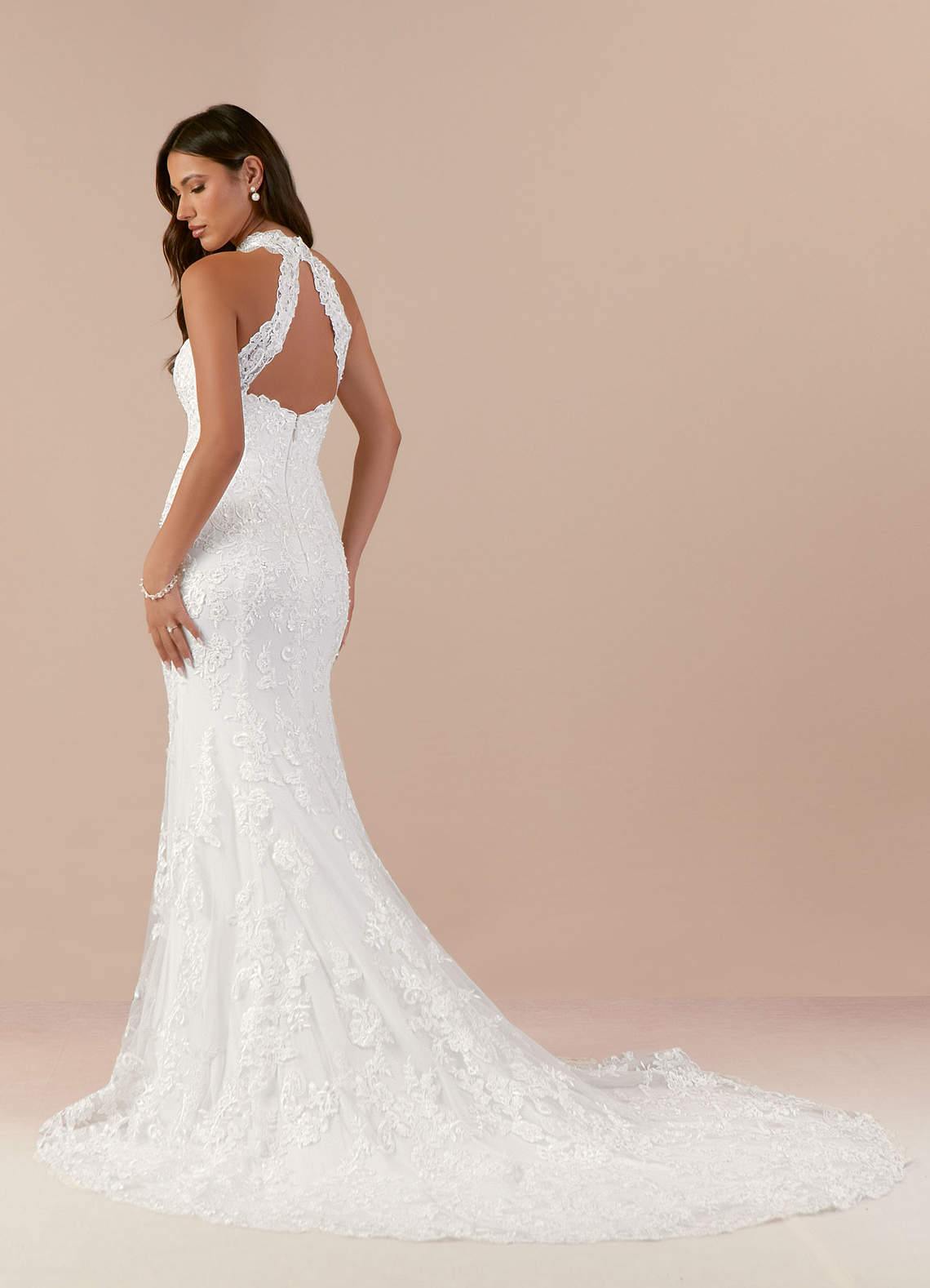 Azazie Eden Wedding Dresses Diamond White Mermaid Lace Dress image3